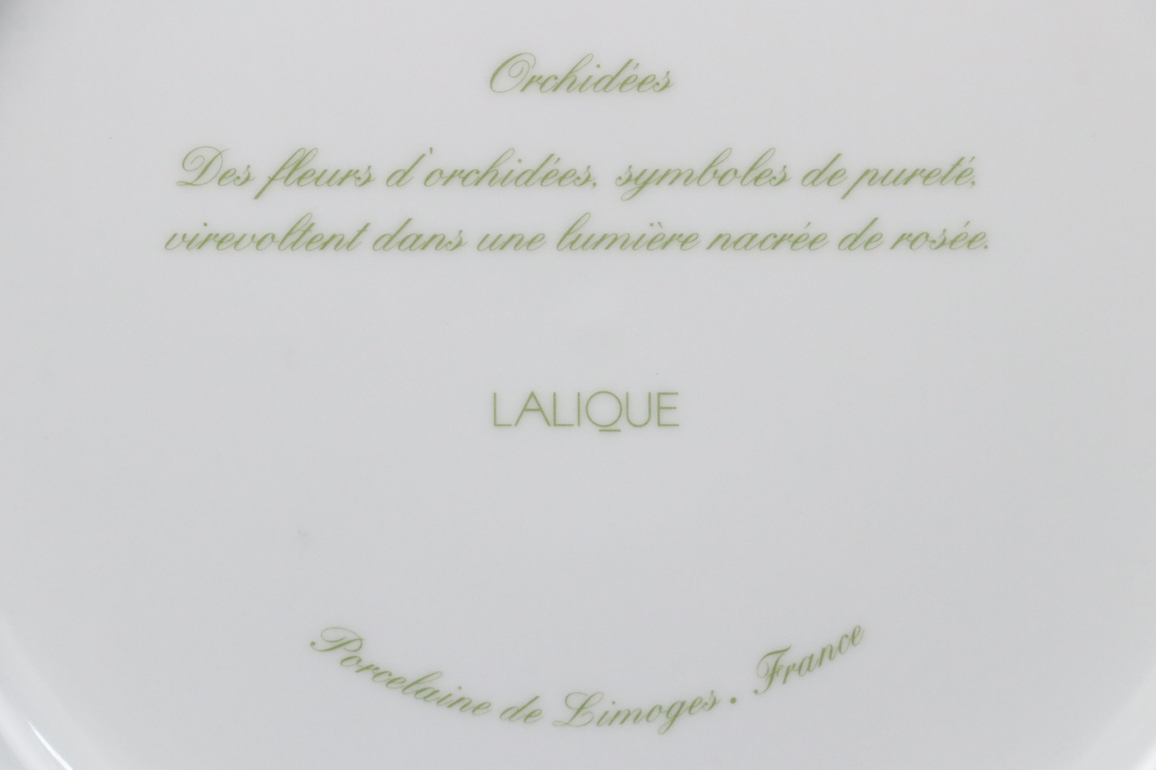 Pair of Lalique "Orchidées" Porcelain Chargers