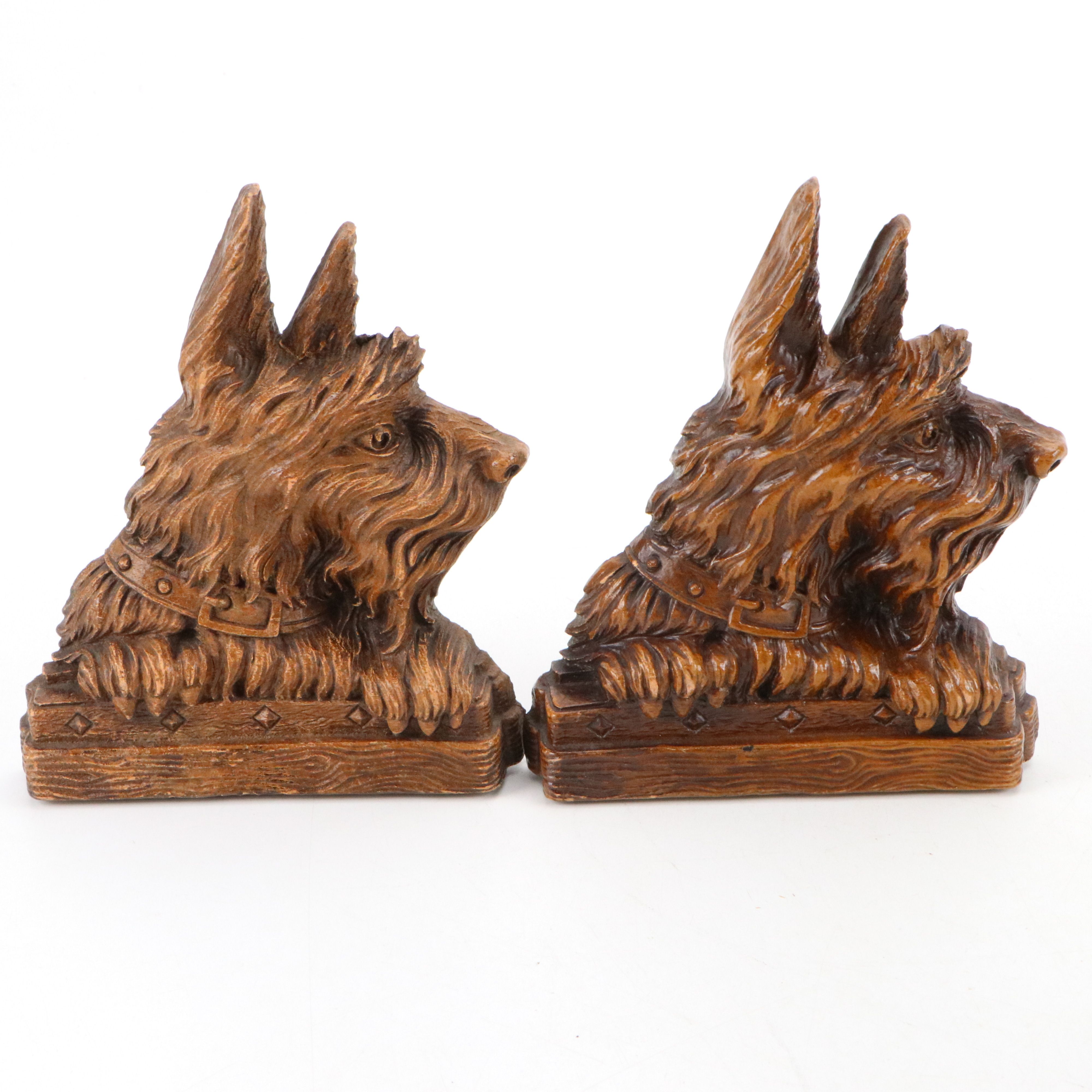 Collection of Scottish Terrier Dog Bookends, Mid to Late 20th C.