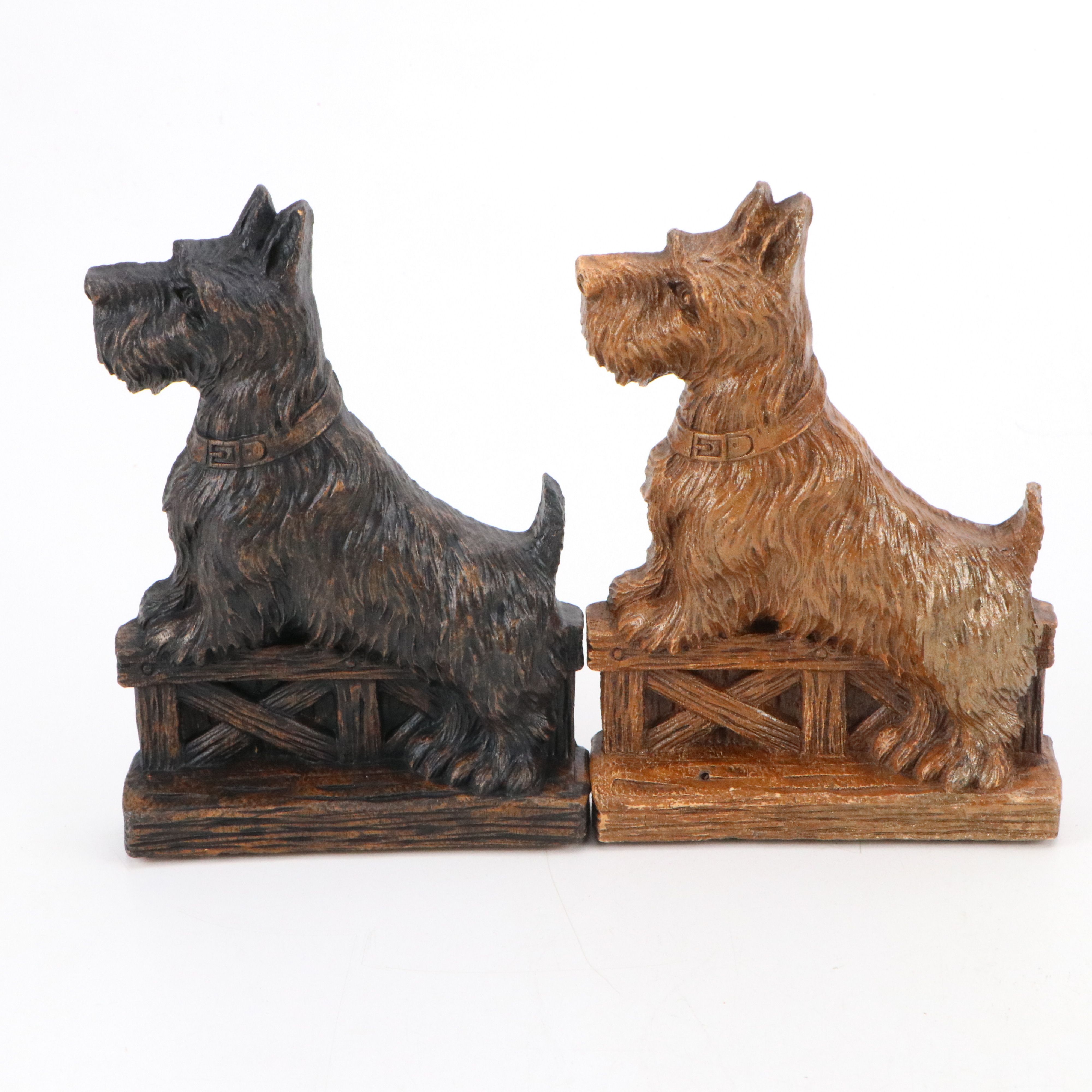 Collection of Scottish Terrier Dog Bookends, Mid to Late 20th C.