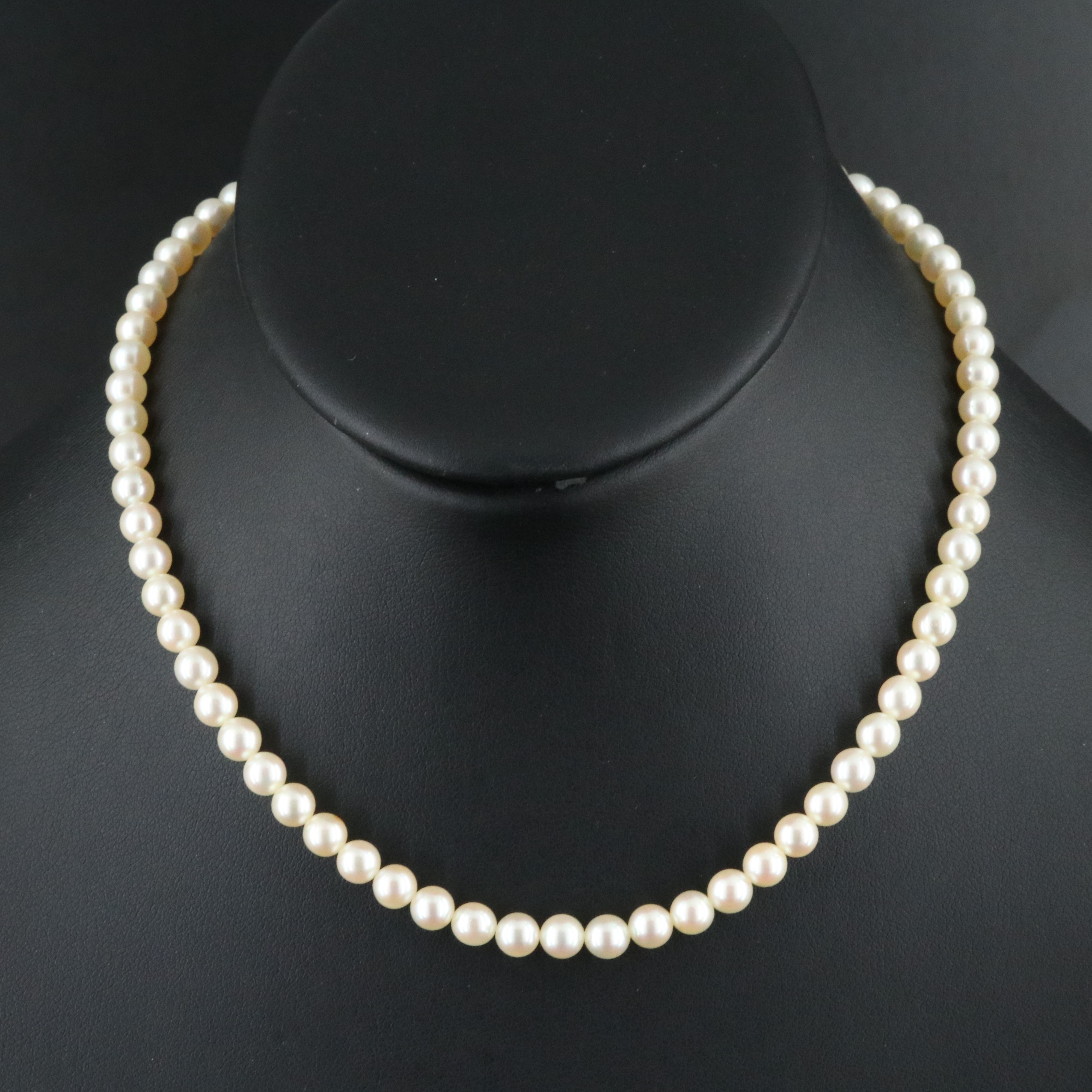 Mikimoto Pearl Necklace with a Sterling Clasp
