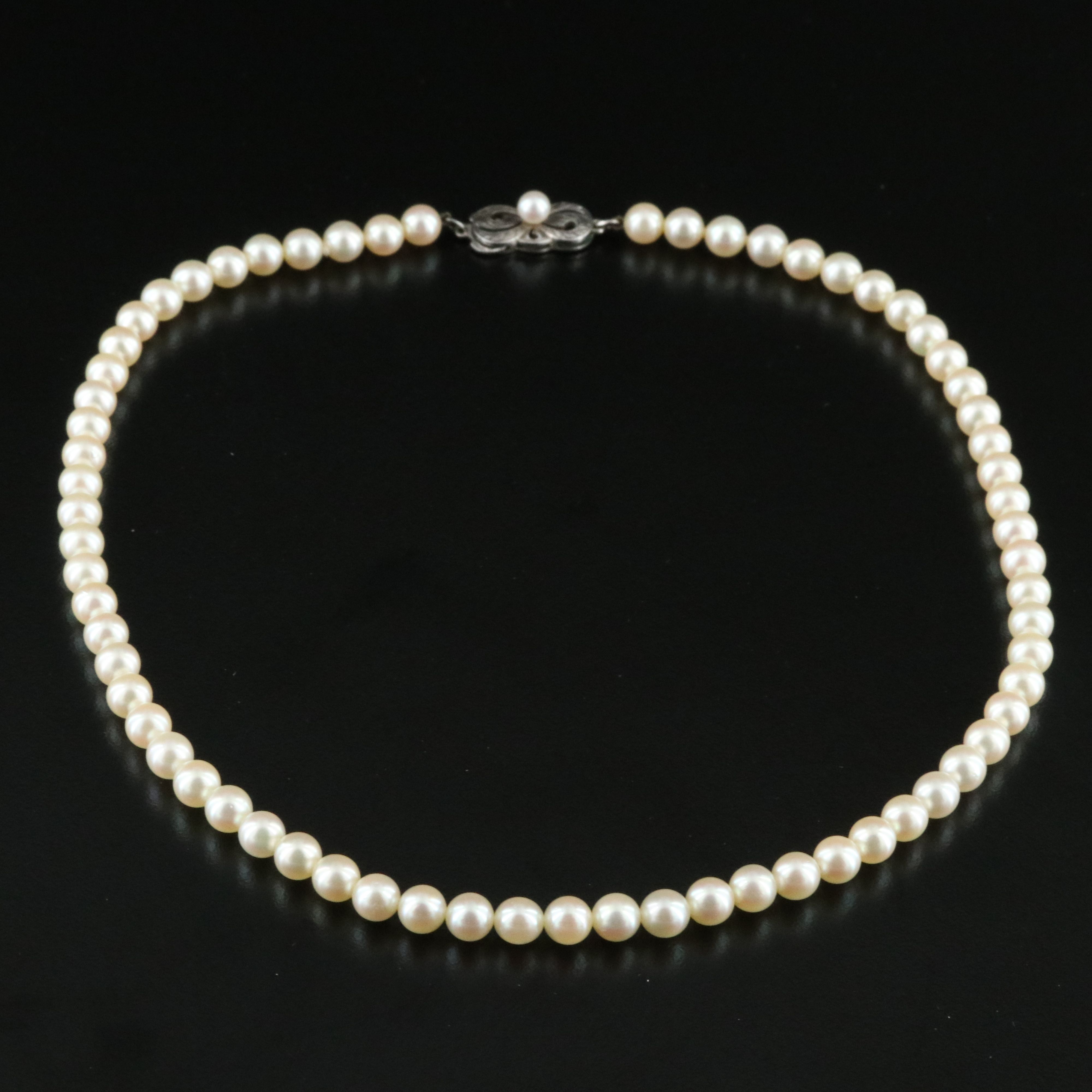 Mikimoto Pearl Necklace with a Sterling Clasp