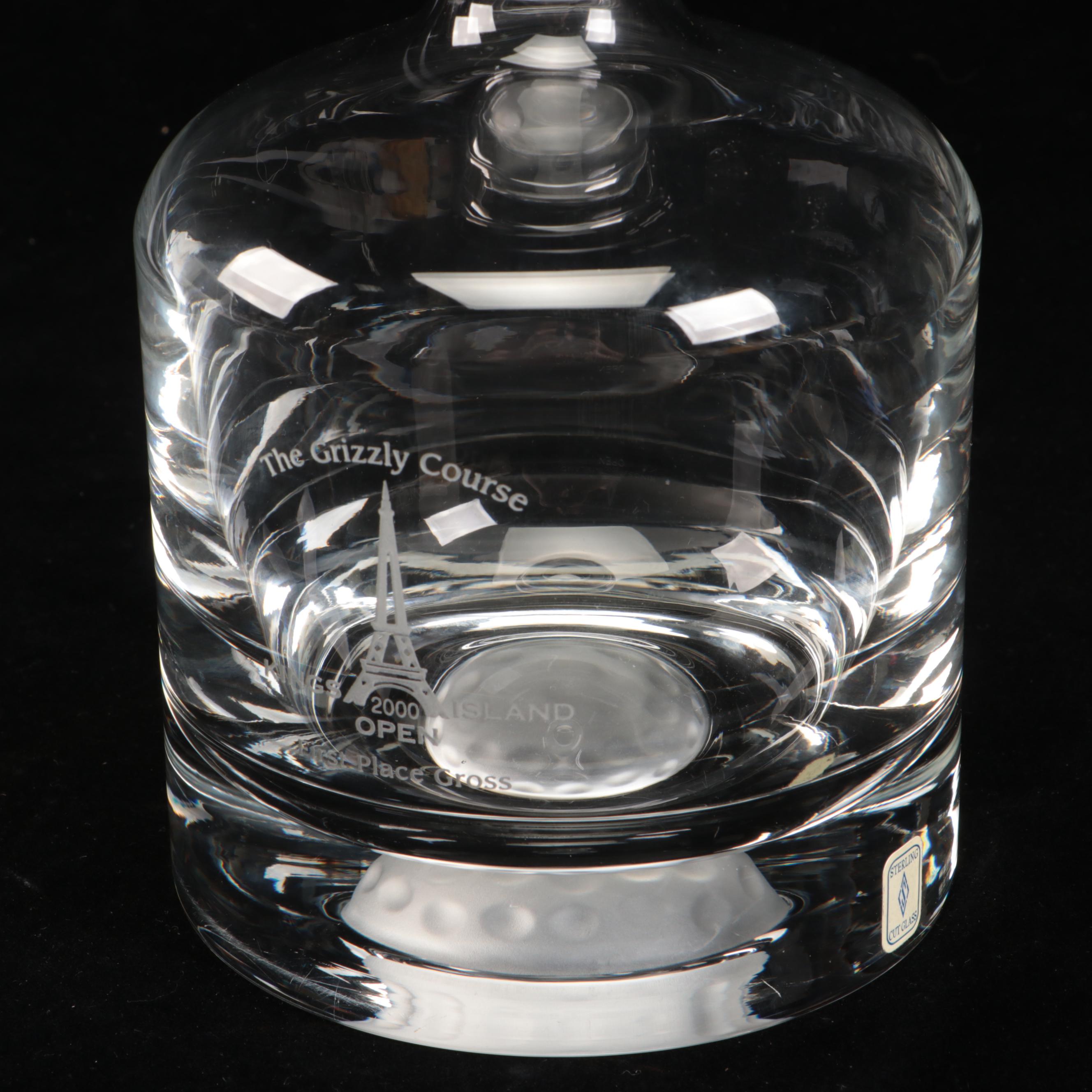 Sterling Cut Glass Golf Ball Decanter