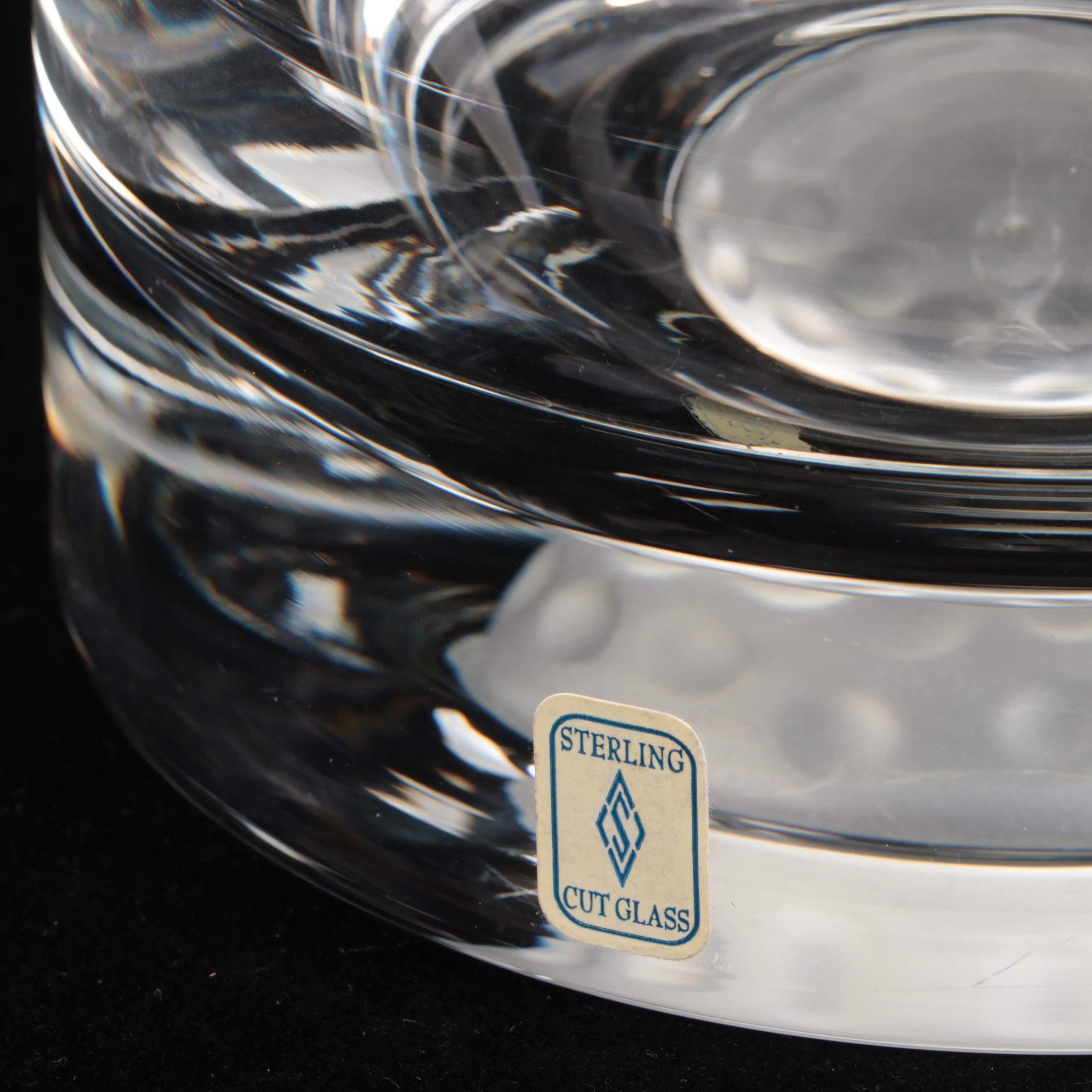 Sterling Cut Glass Golf Ball Decanter