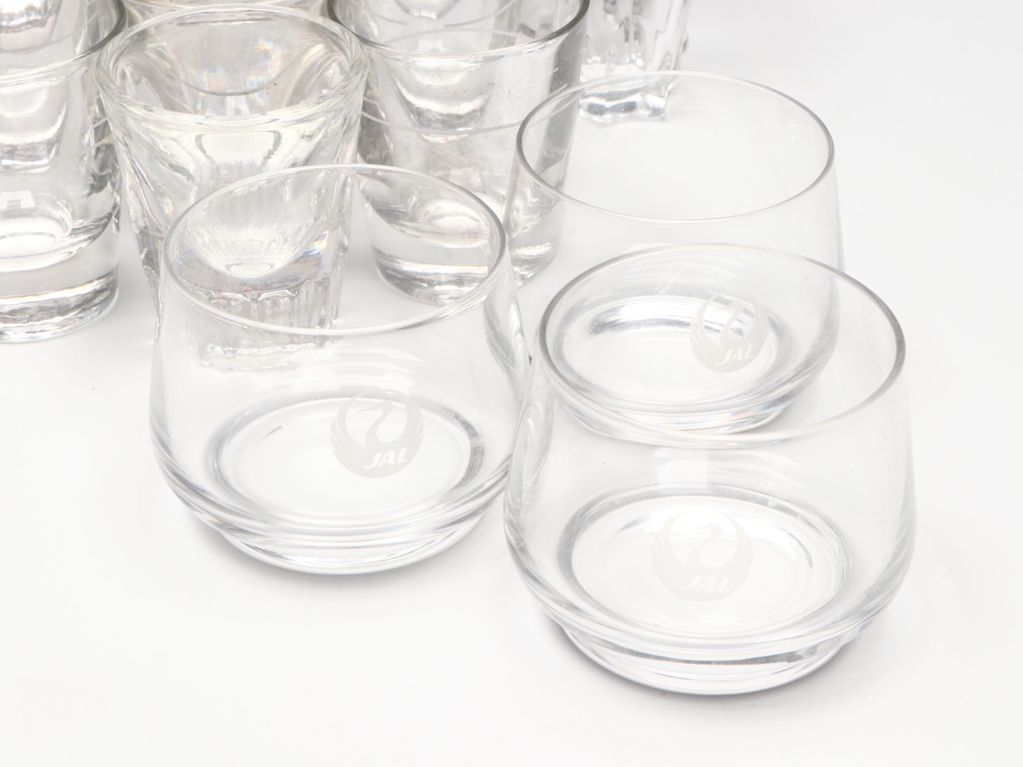 Flask with Leather Pouch and Souvenir and Other Shot Glasses