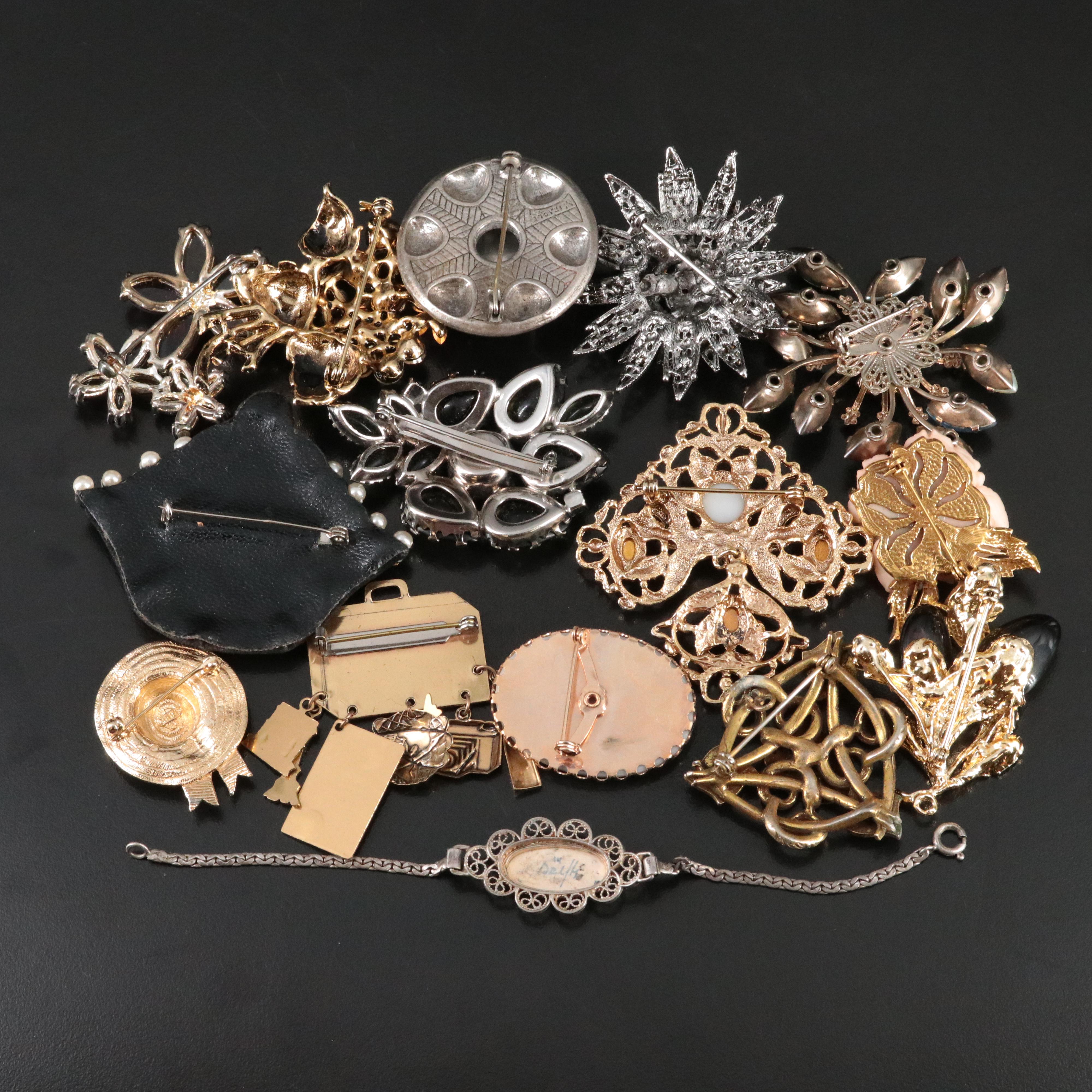 Vintage Gemstone Brooch Collection