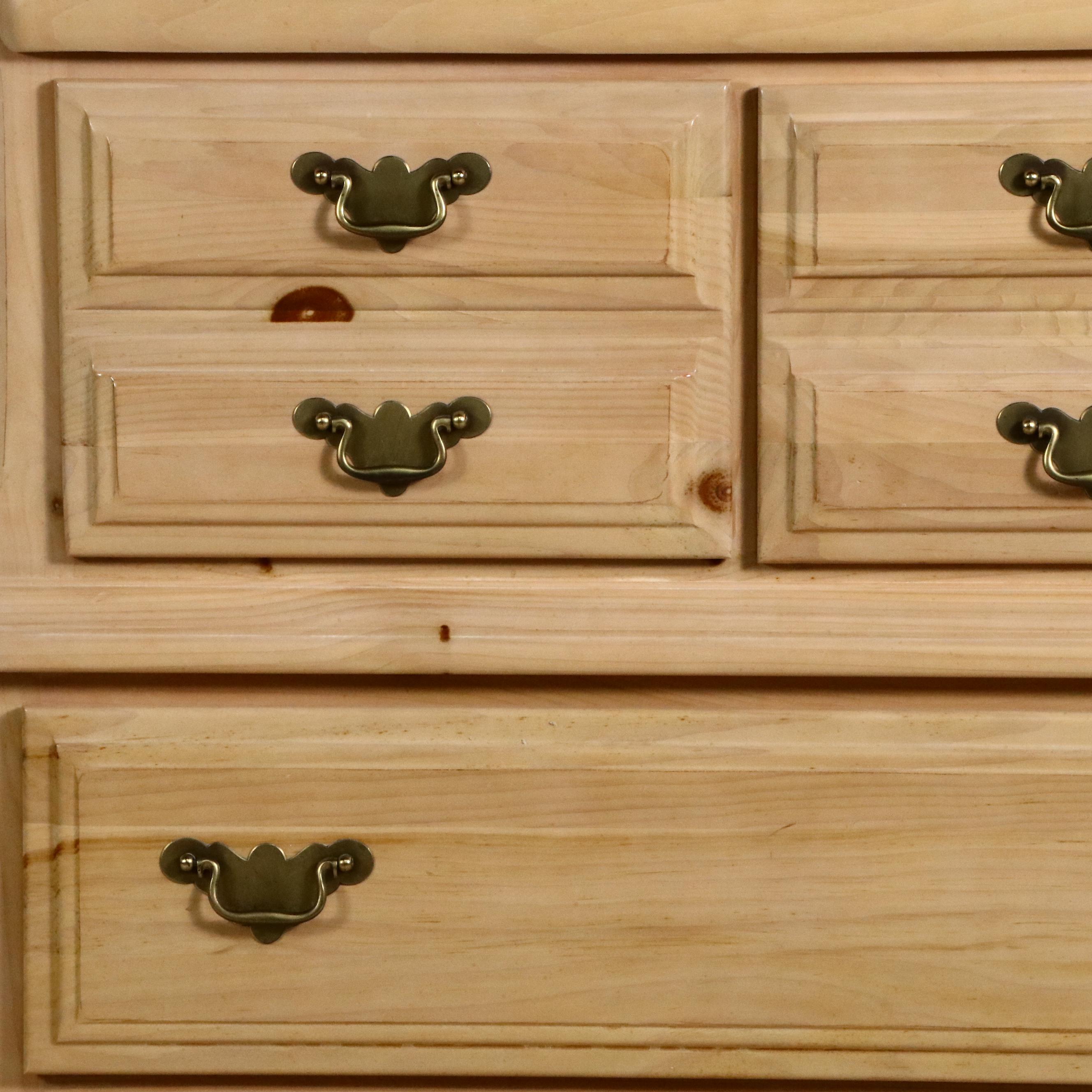 American Colonial Style Pine Chest on Chest