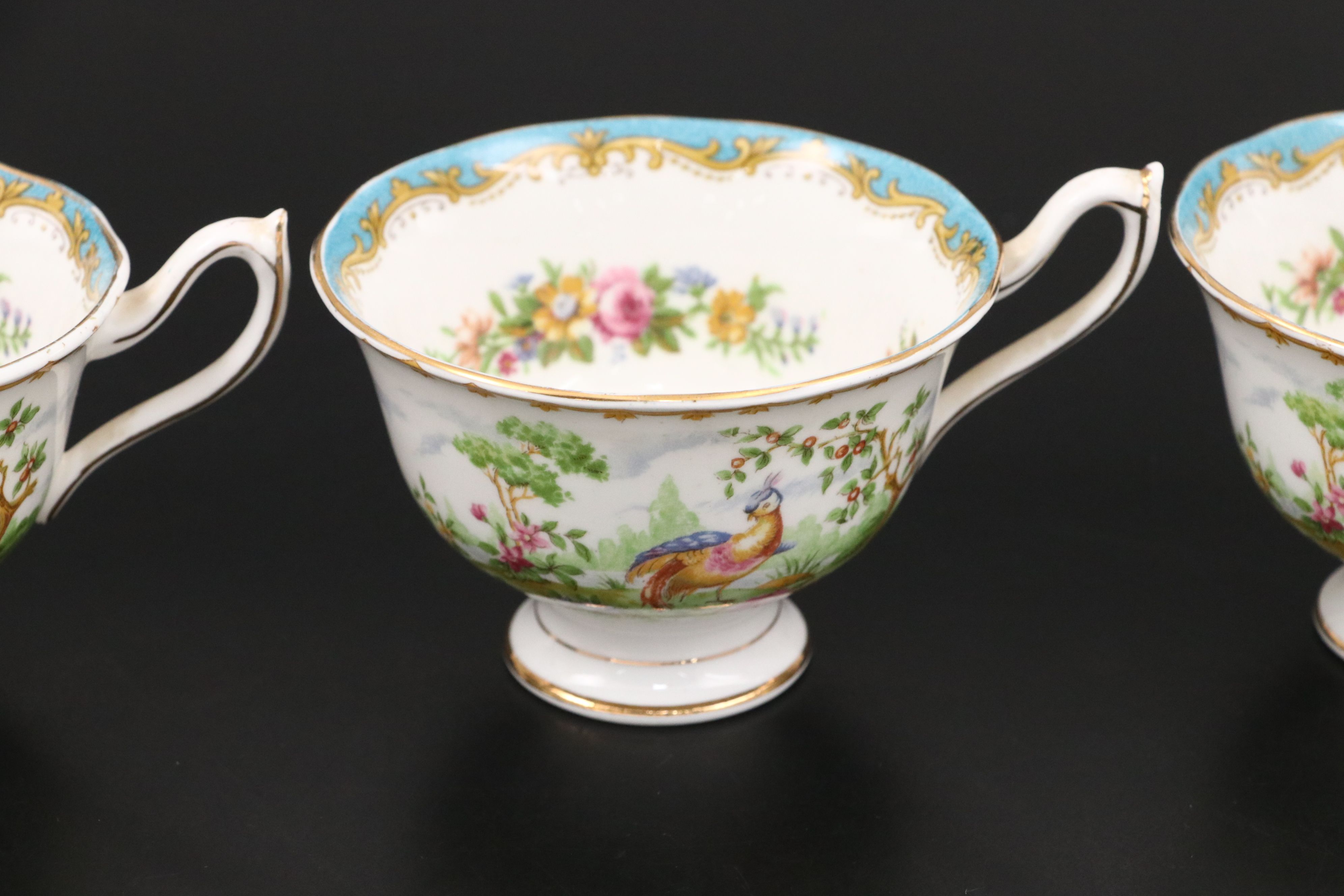 Royal Albert "Chelsea Bird" Bone China Tea Set with Dinner Plates, 1980–1981