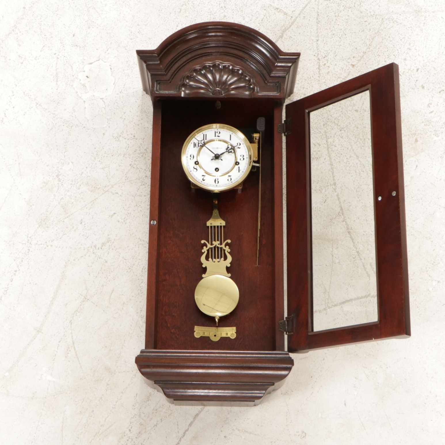 Howard Miller Mahogany Case Wall Clock, Late 20th Century