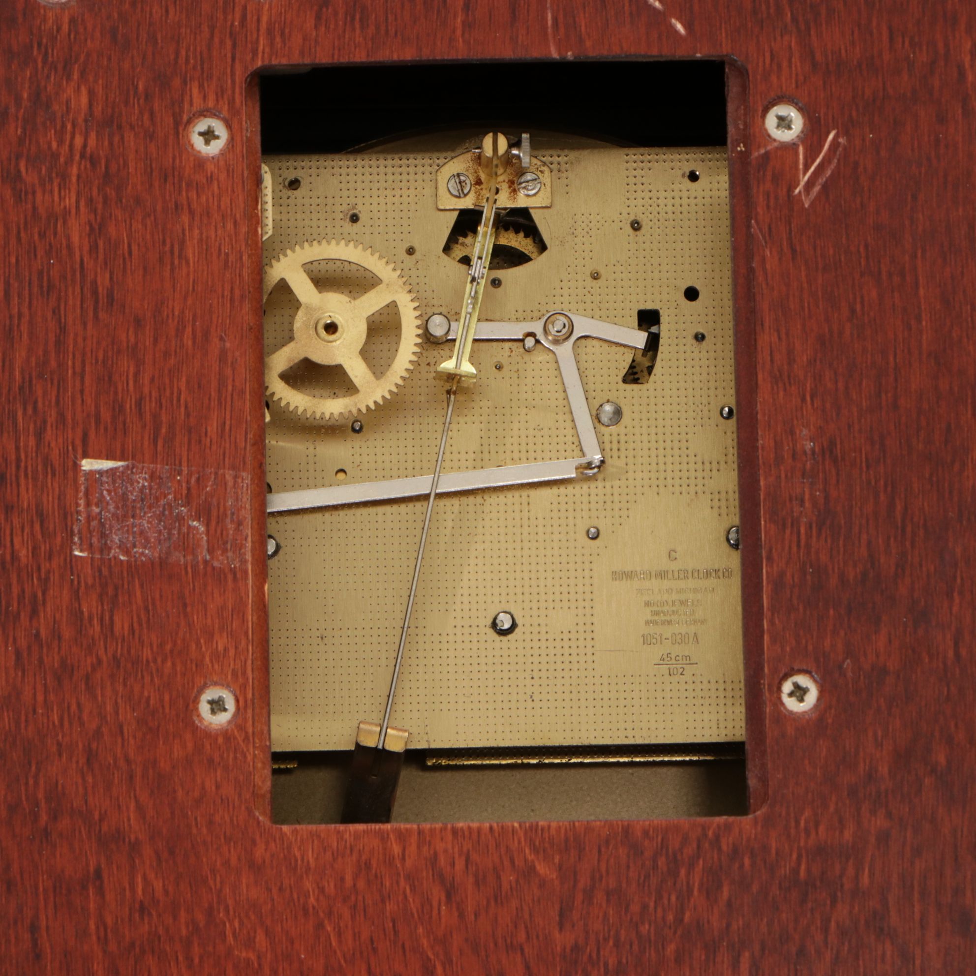 Howard Miller Mahogany Case Wall Clock, Late 20th Century
