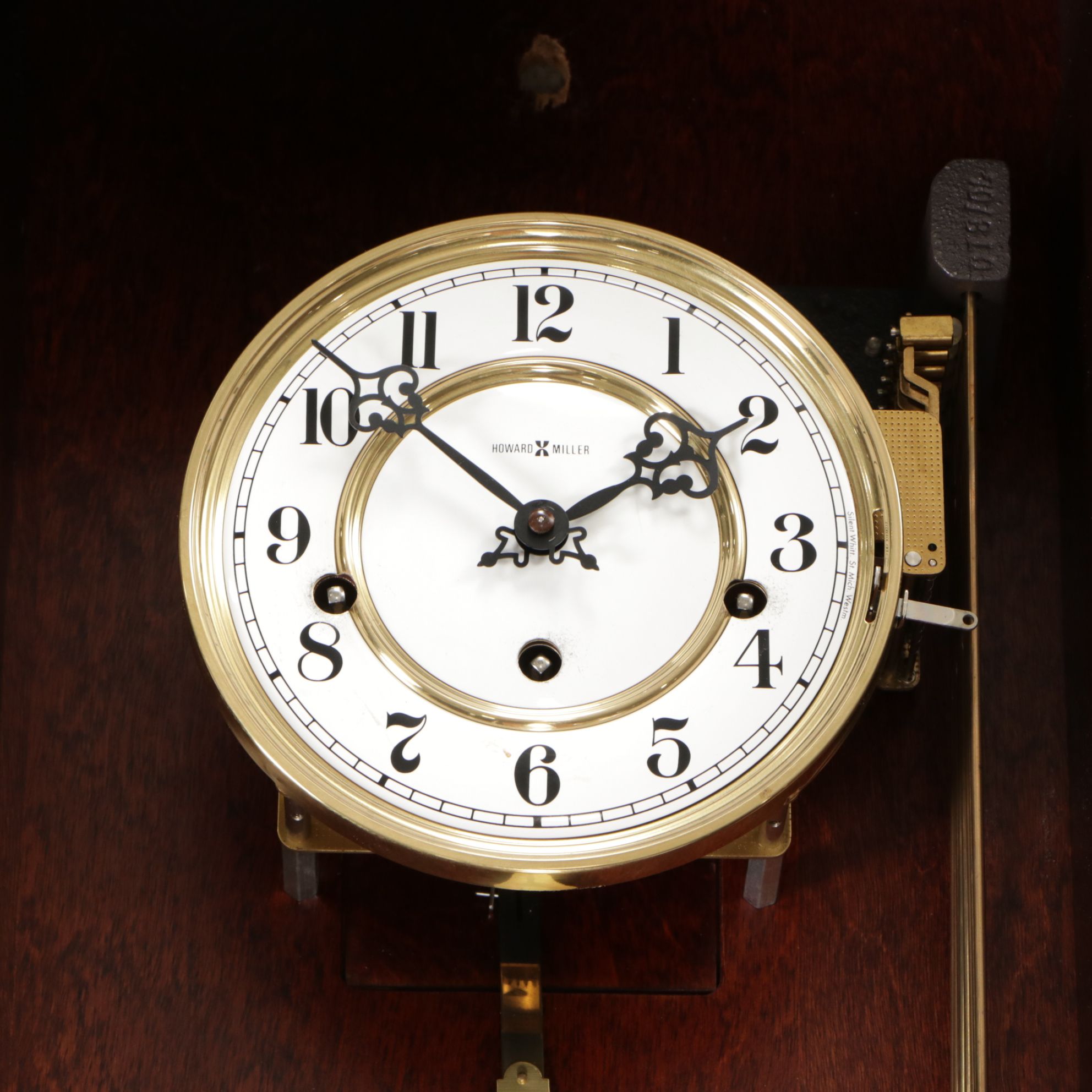 Howard Miller Mahogany Case Wall Clock, Late 20th Century