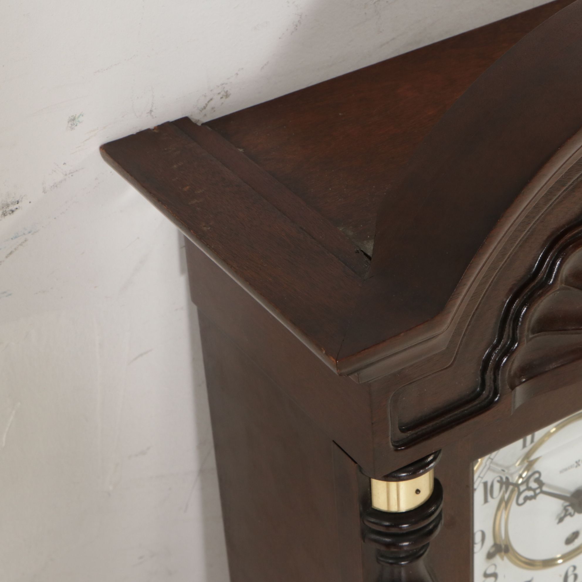 Howard Miller Mahogany Case Wall Clock, Late 20th Century