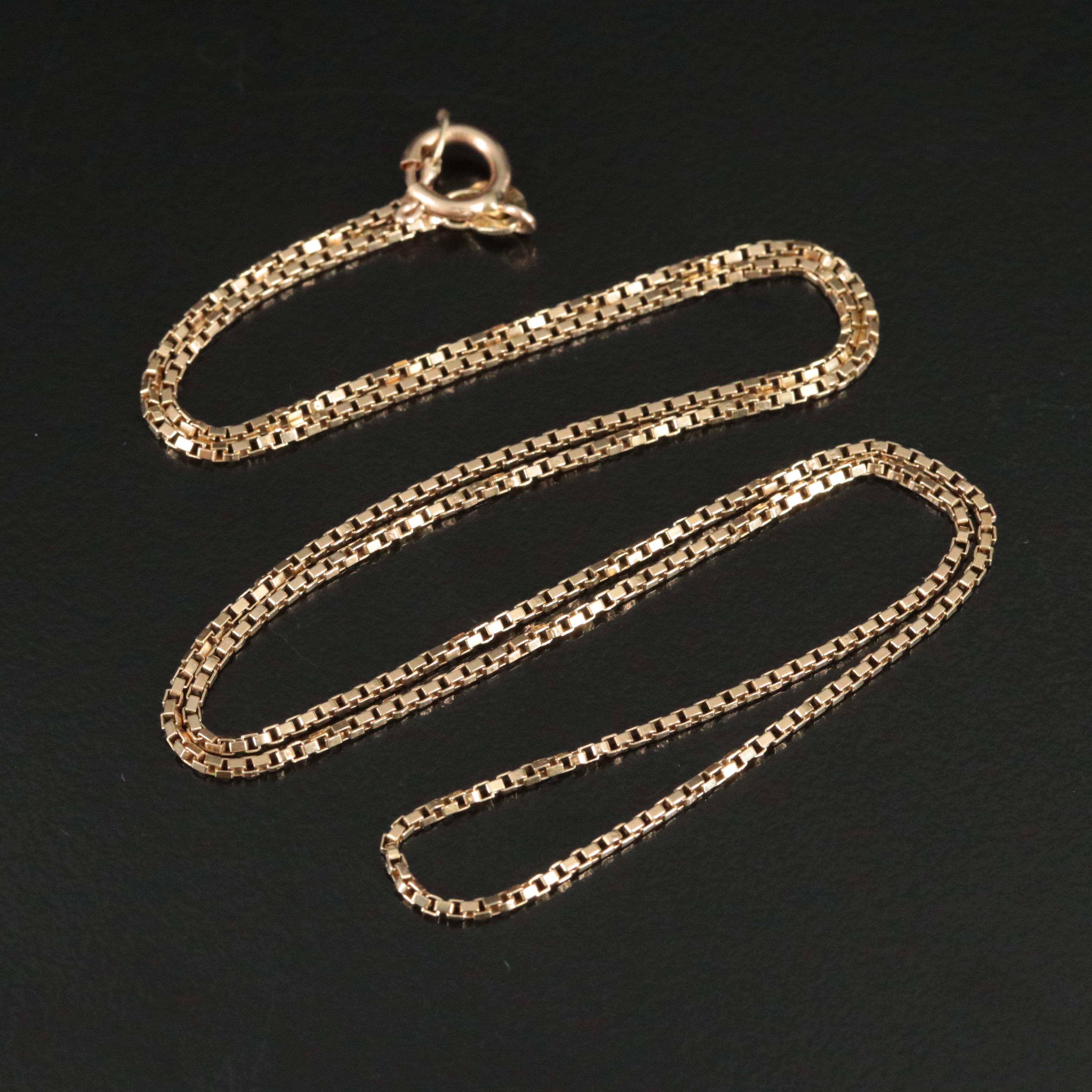 UnoAErre Italian 14K Box Chain Necklace