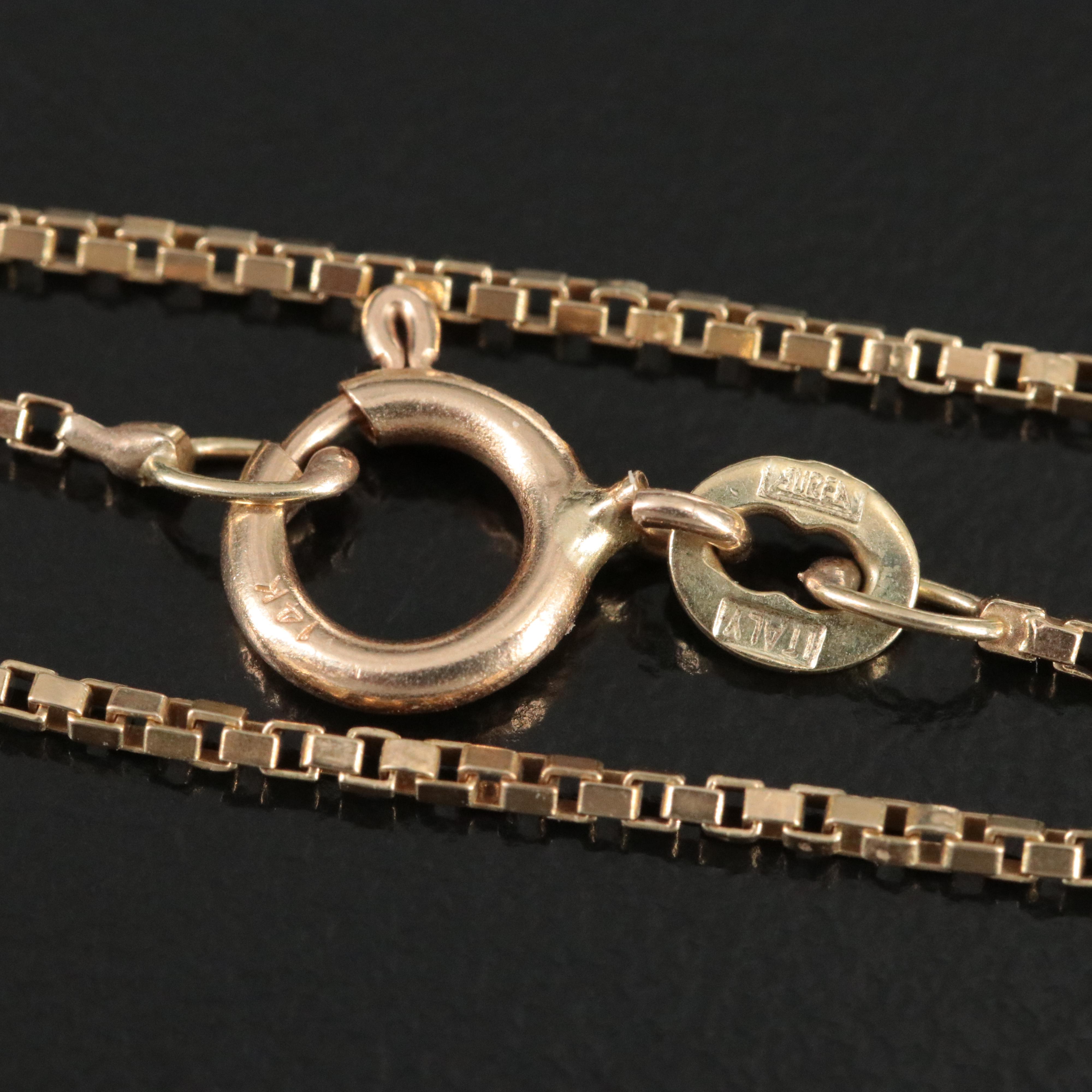 UnoAErre Italian 14K Box Chain Necklace