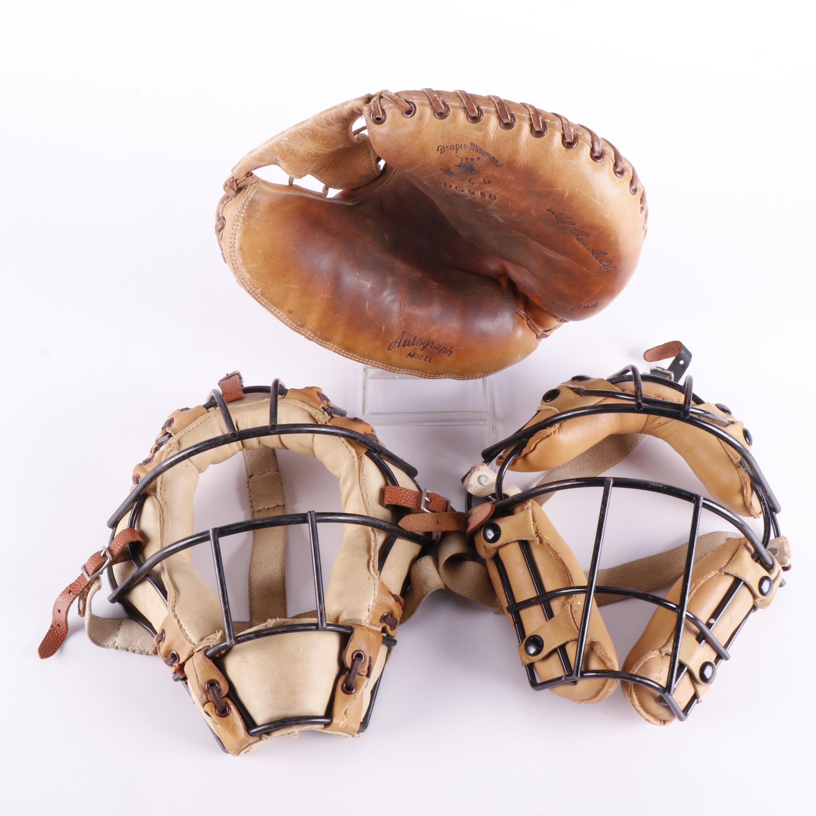 Rawlings OV-62 Stan Lopata Model Catcher's Mask with DG980 Model Mitt, & More