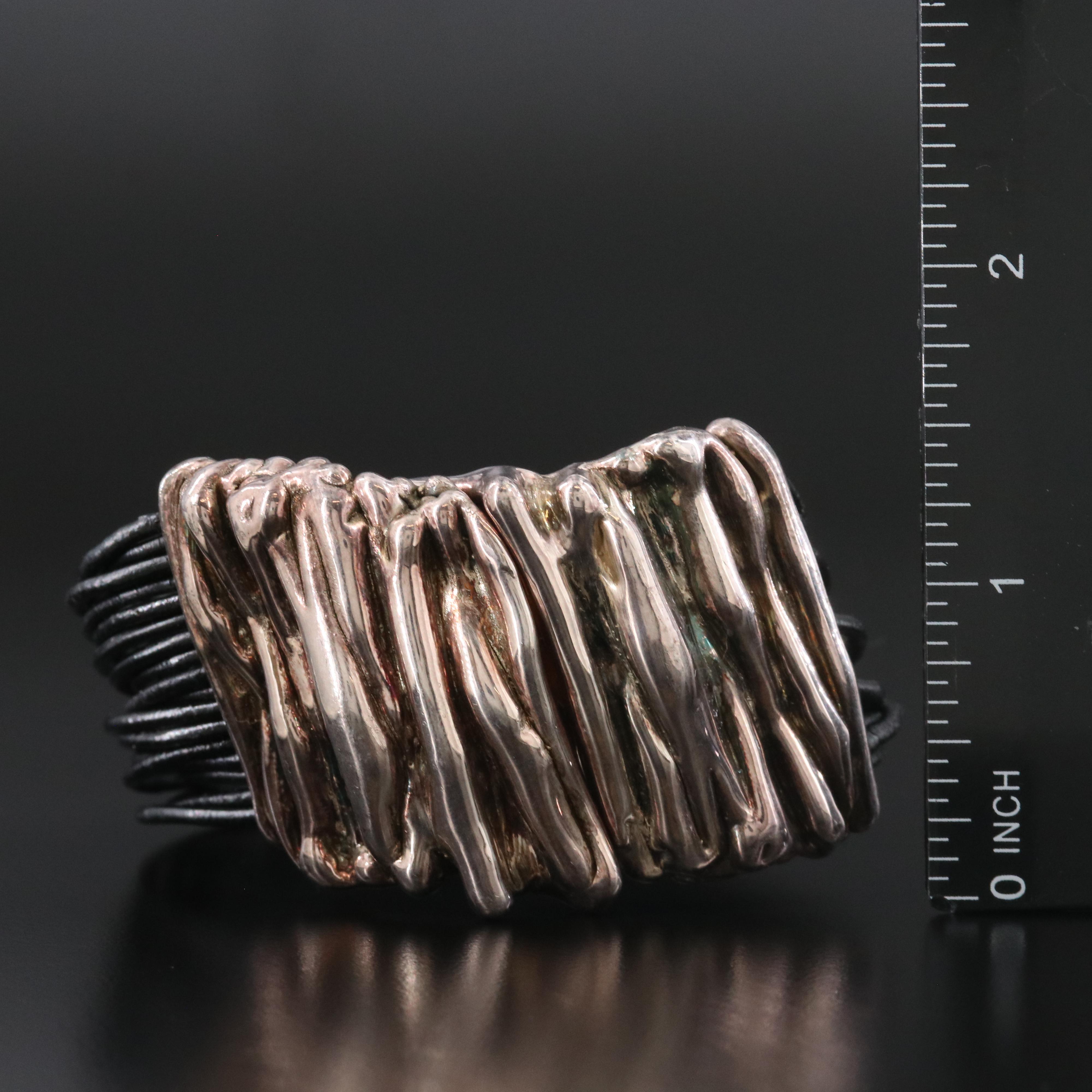 Kai-Yin Lo Sterling Brooch and Earrings with Jet Glass, Chalcedony and Bracelets