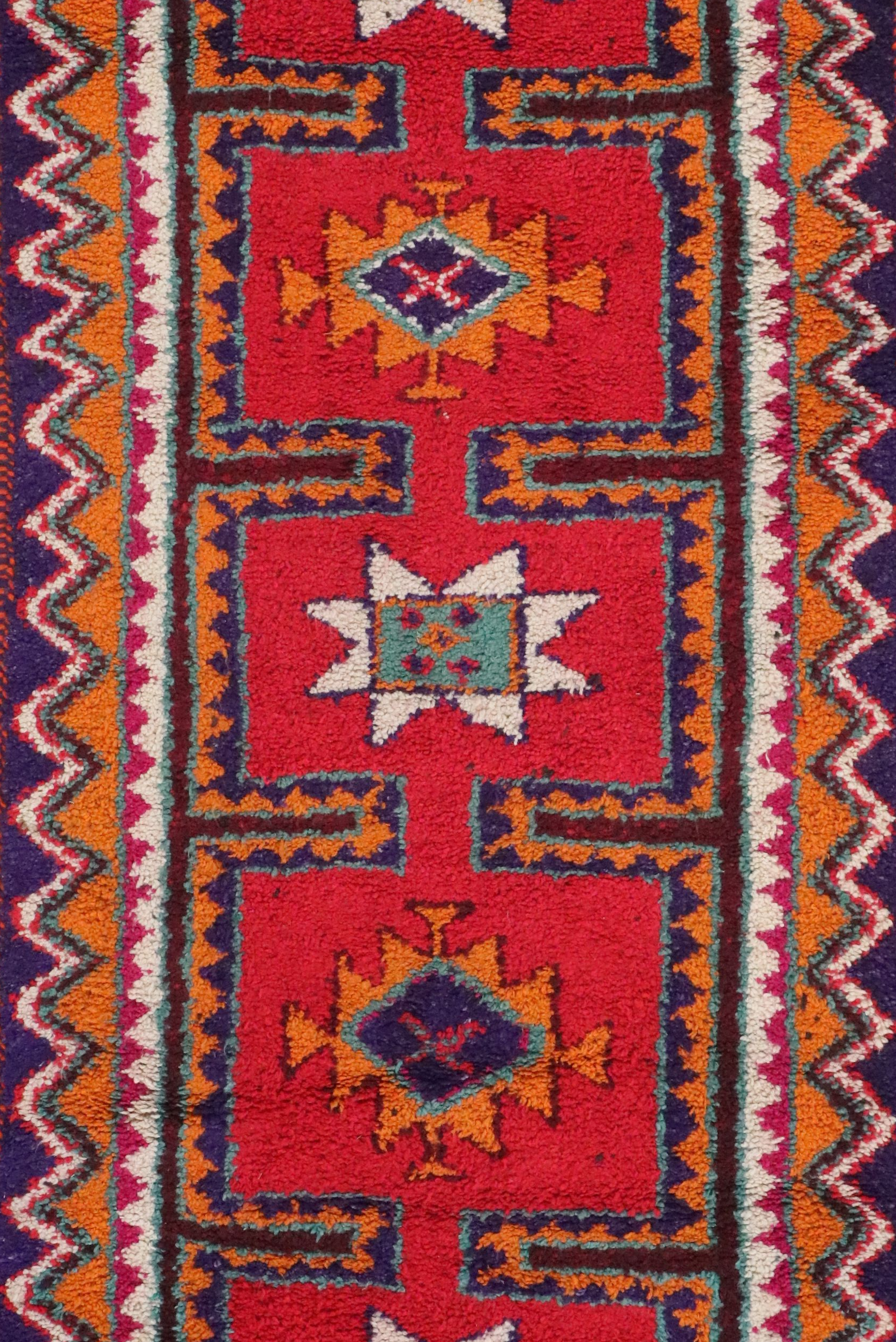 3'6 x 12'1 Hand-Knotted Moroccan Berber Long Rug