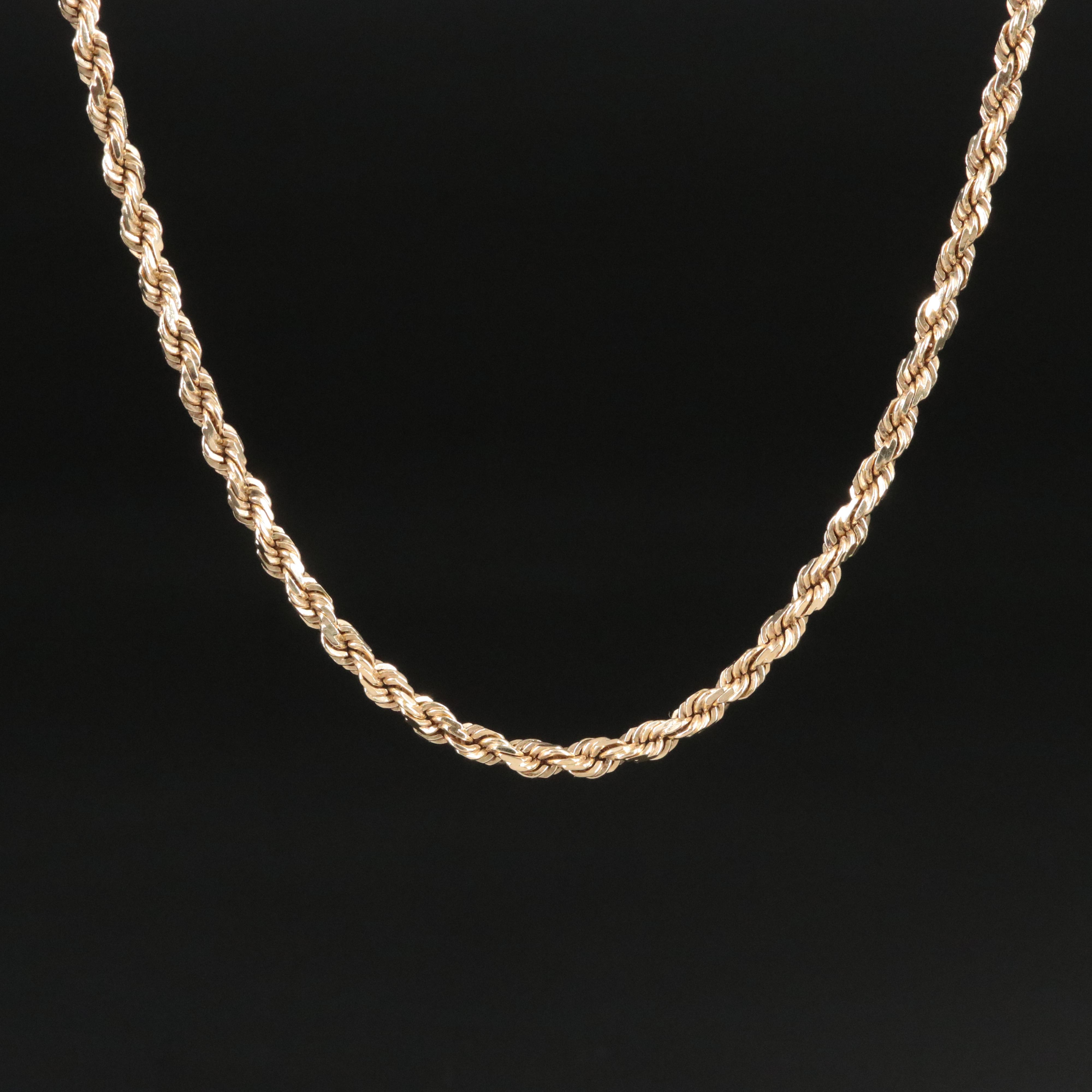 14K Braided Rope Chain Necklace