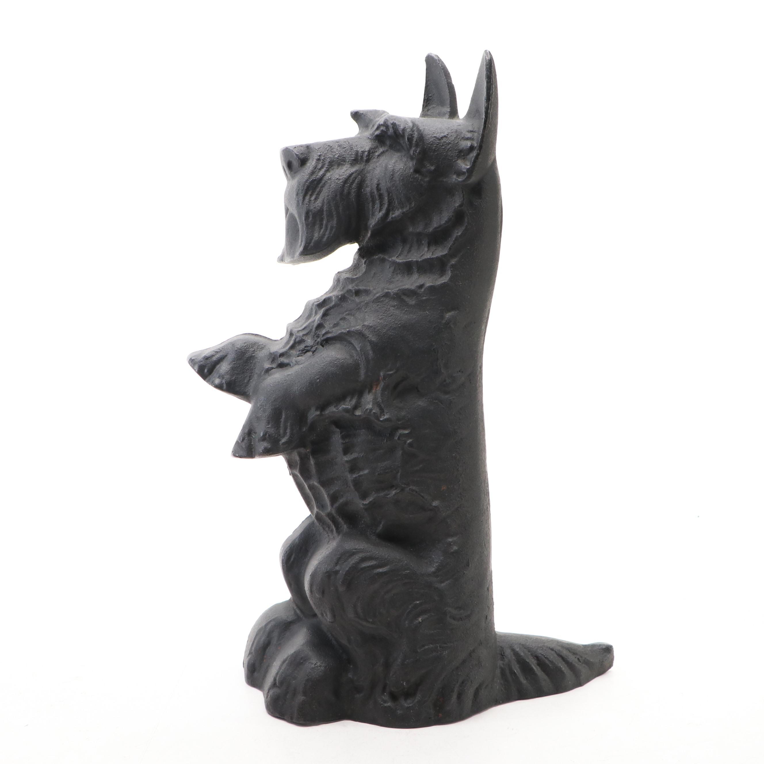Cast Iron Scottish Terrier and Weighted Fabric Dog Doorstops