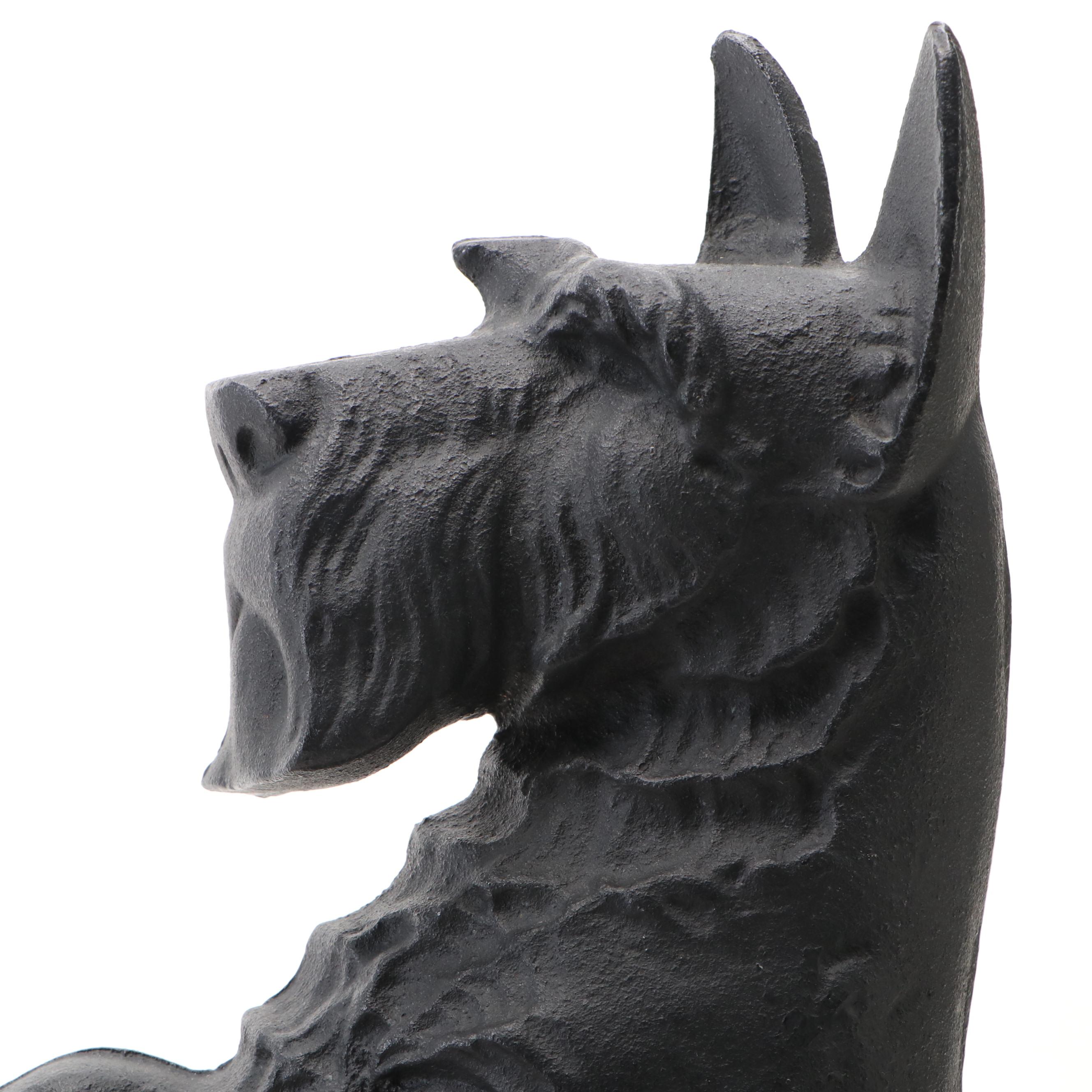Cast Iron Scottish Terrier and Weighted Fabric Dog Doorstops