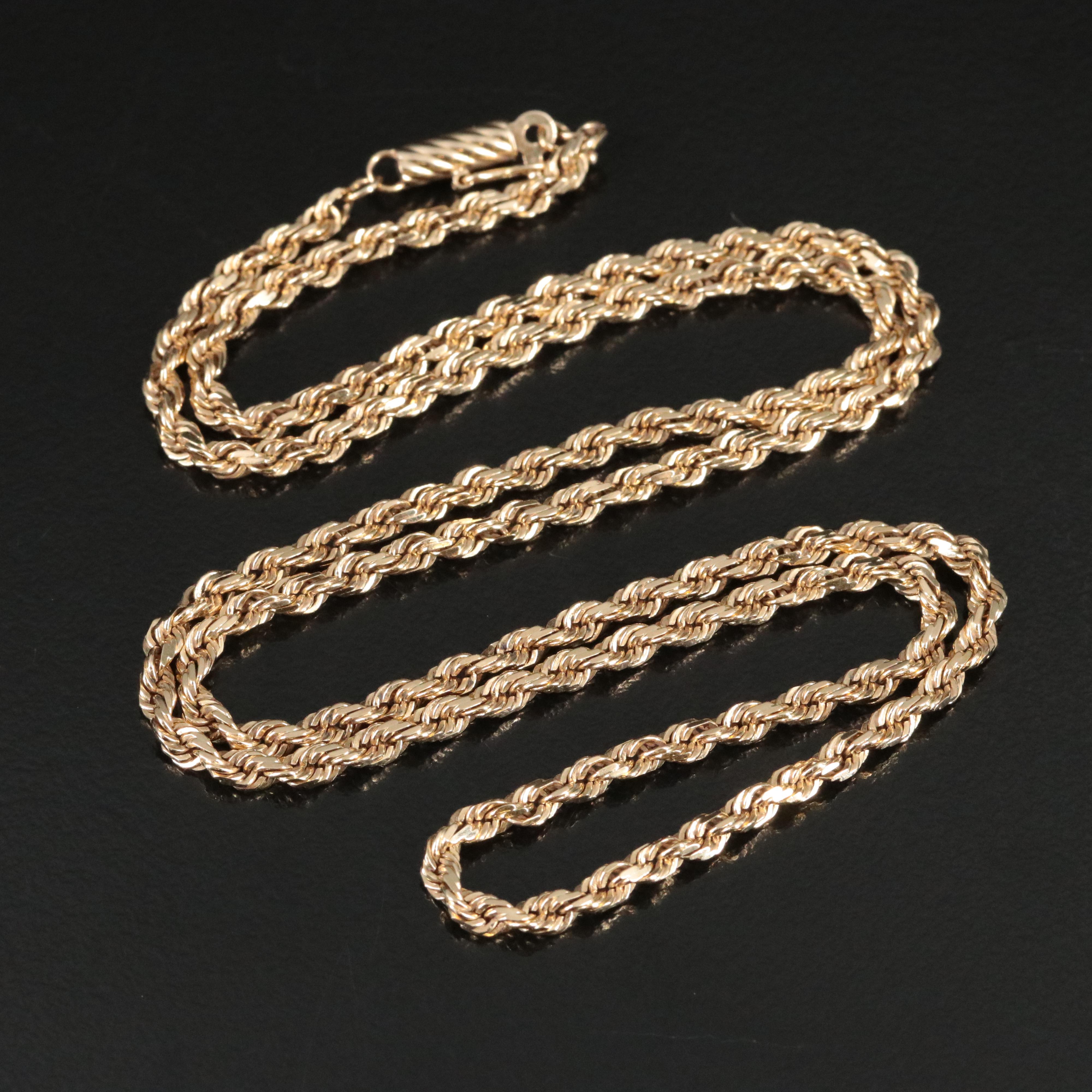 14K Braided Rope Chain Necklace