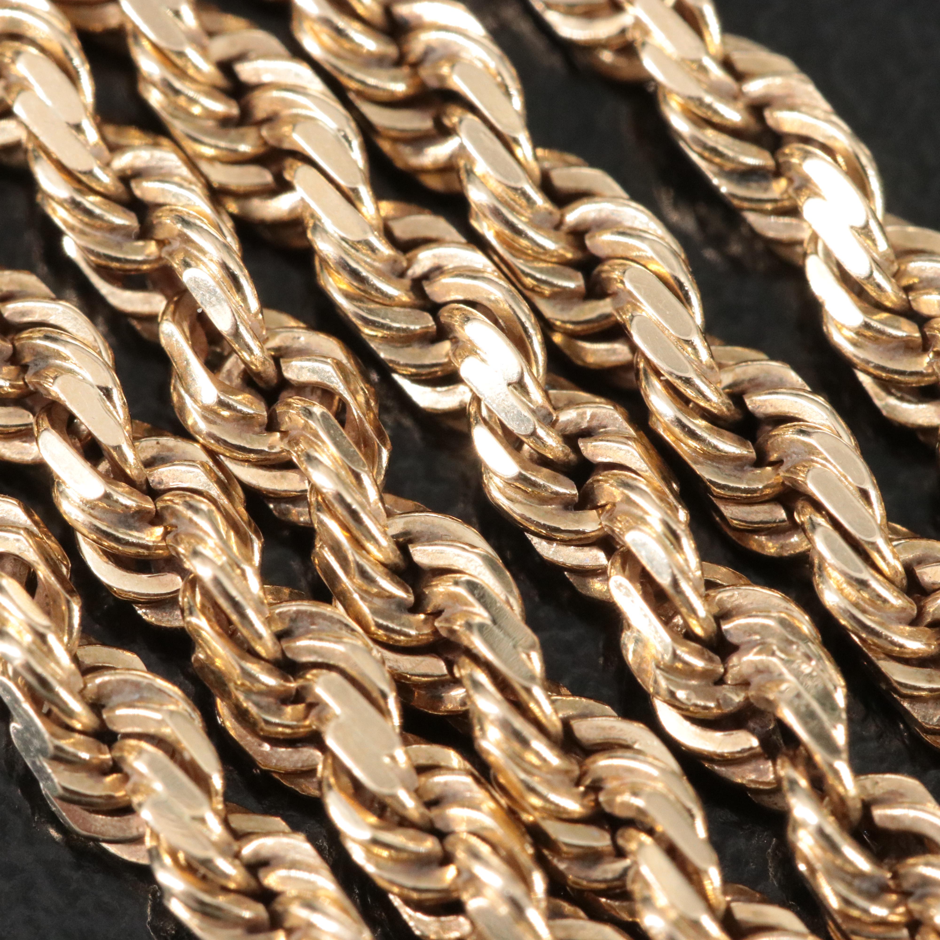 14K Braided Rope Chain Necklace
