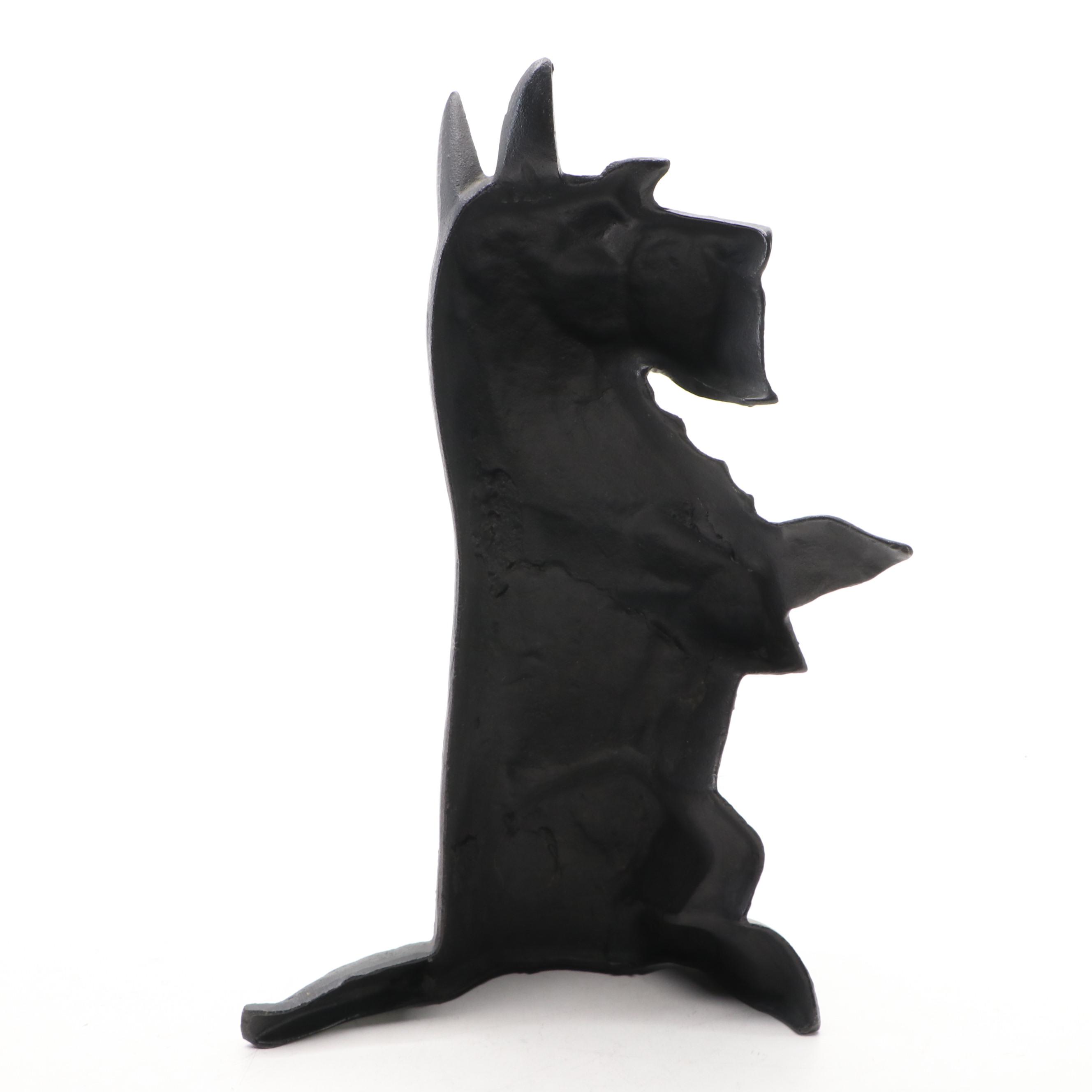 Cast Iron Scottish Terrier and Weighted Fabric Dog Doorstops
