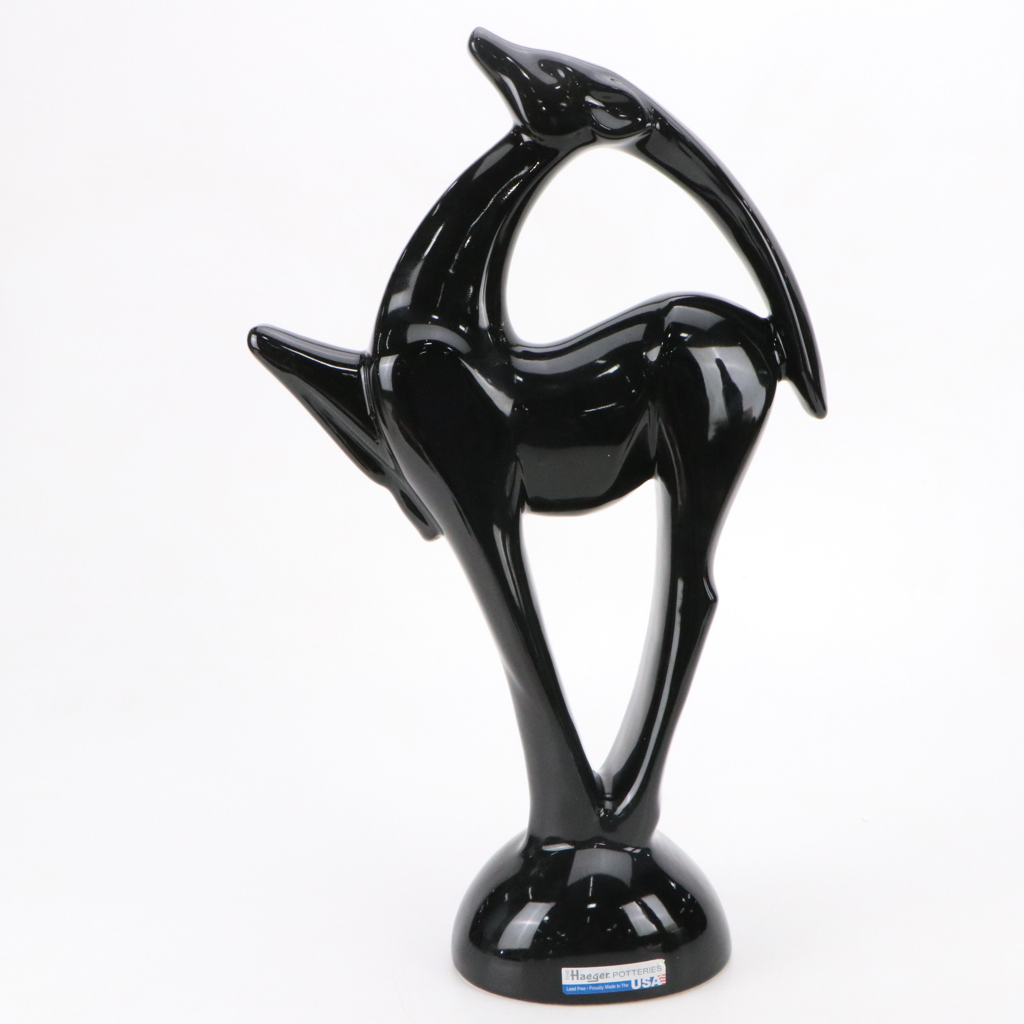 Pair of Haeger Ceramic Gazelles, Mid-20th Century