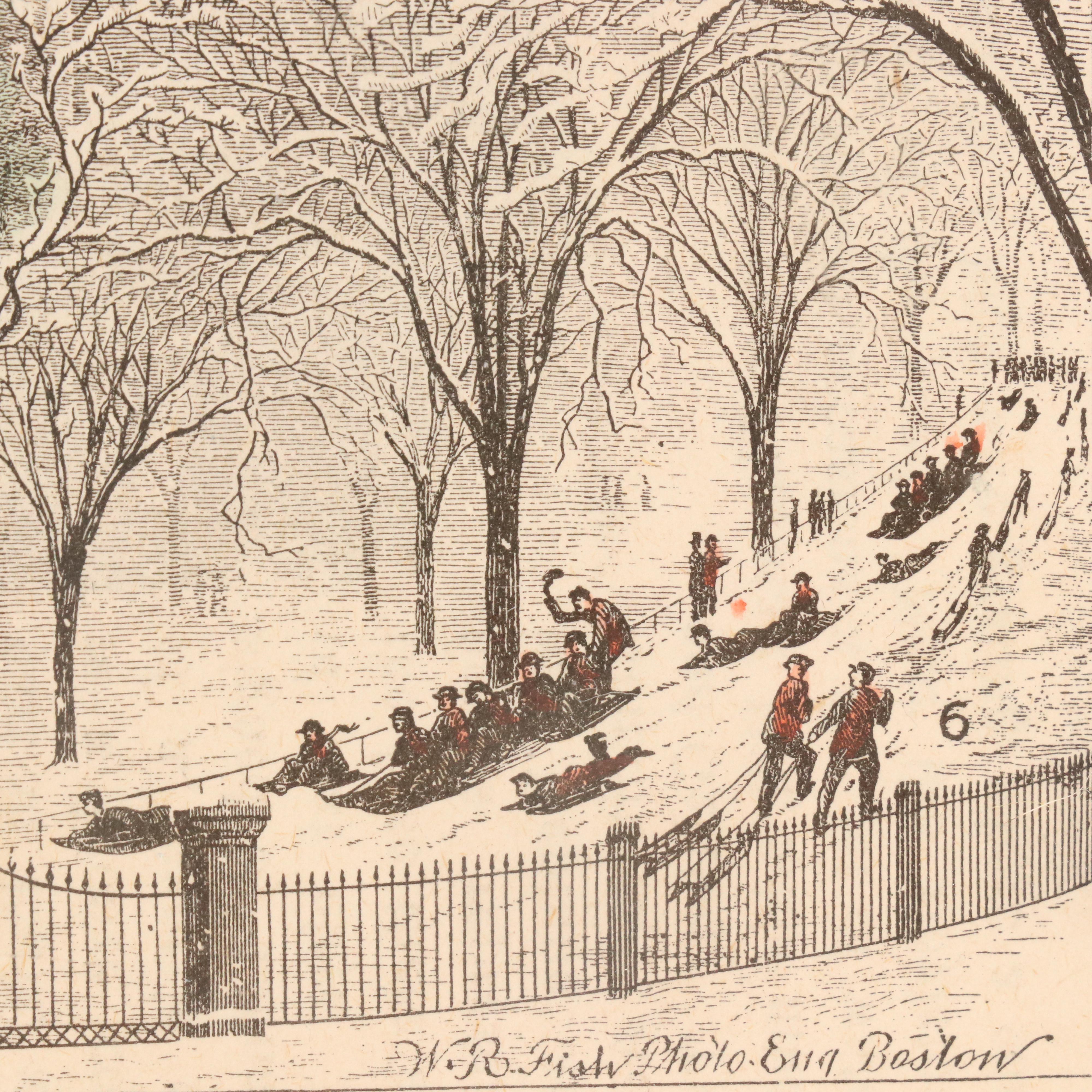 Hand-Colored Wood Engravings of Boston Landmarks, Late 19th Century