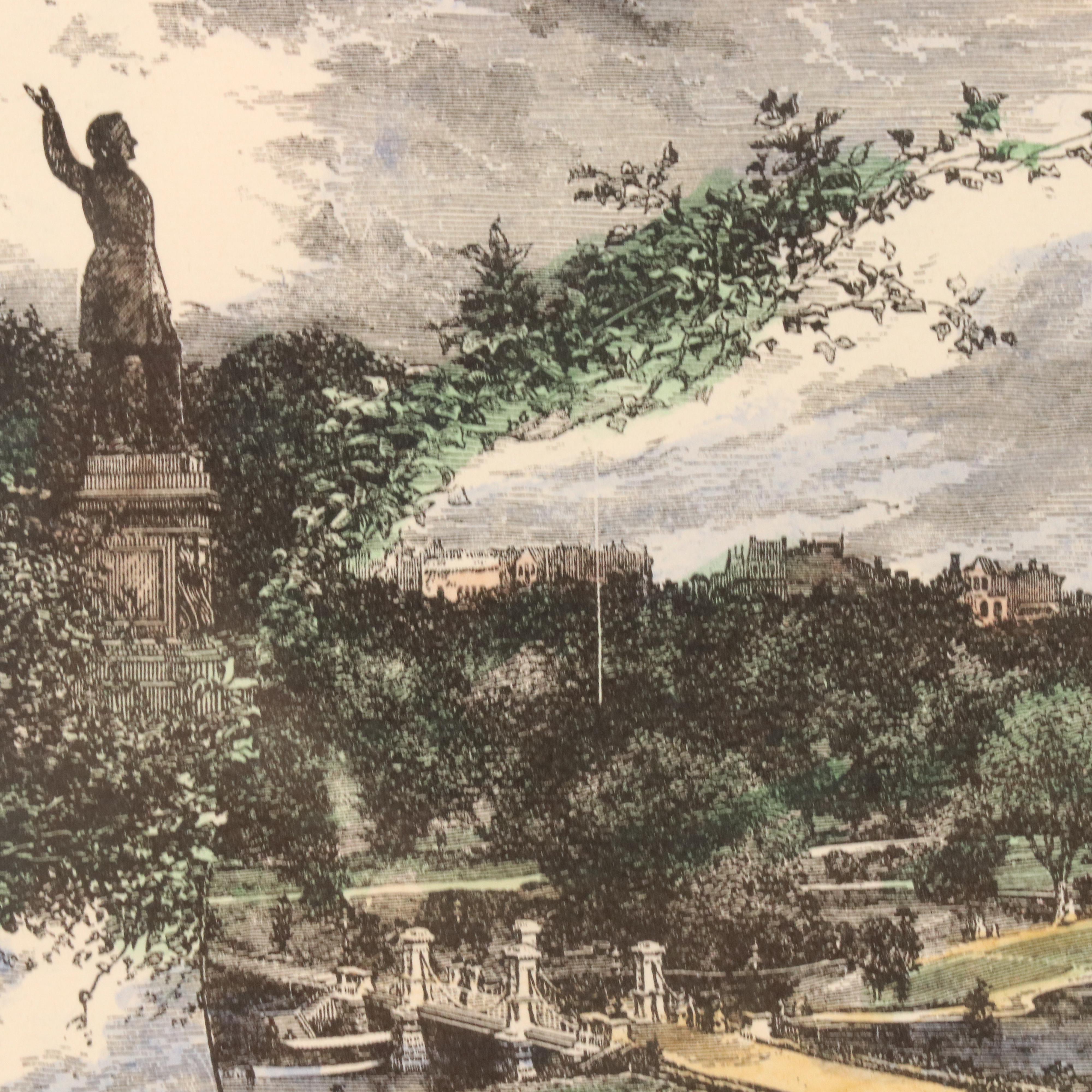 Hand-Colored Wood Engravings of Boston Landmarks, Late 19th Century