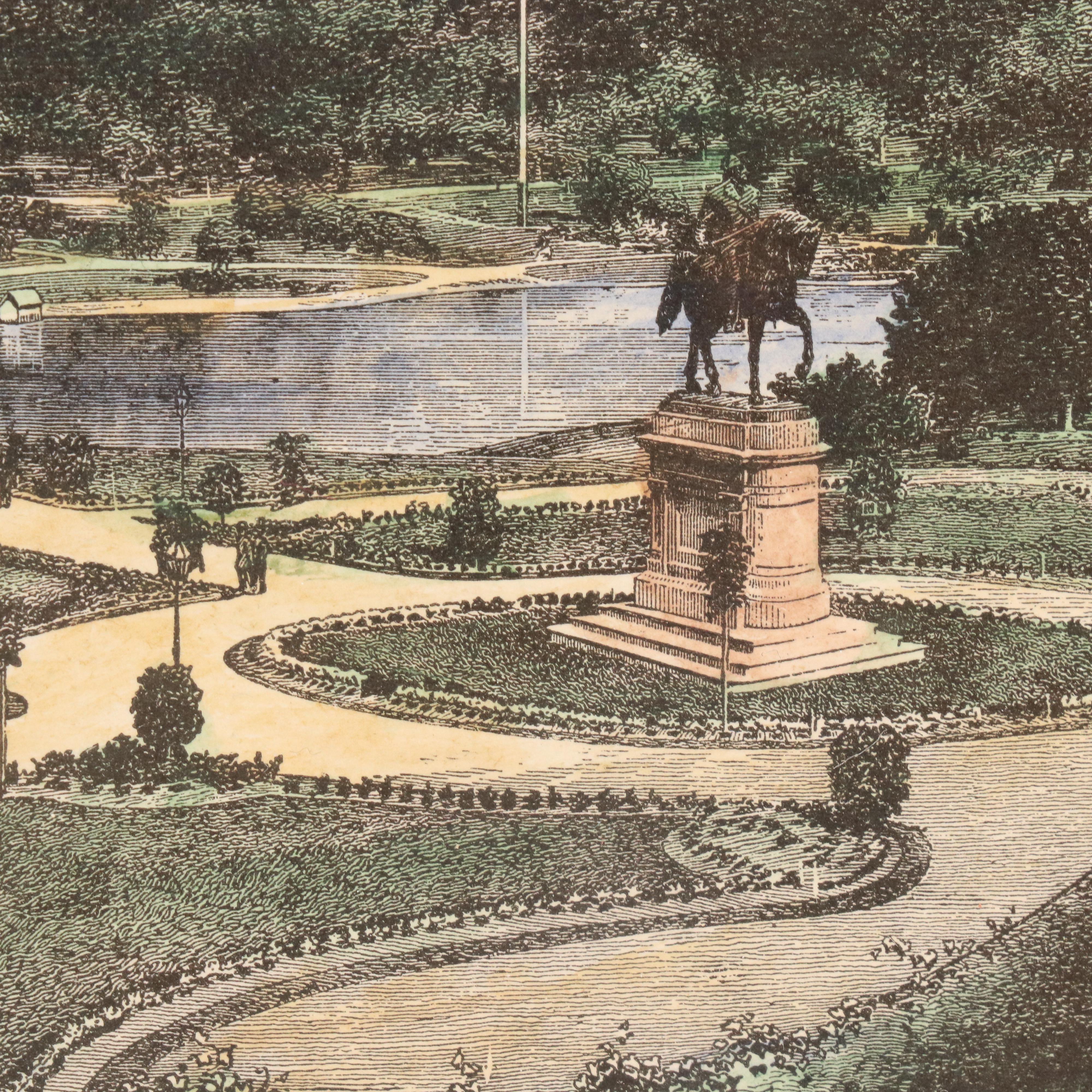 Hand-Colored Wood Engravings of Boston Landmarks, Late 19th Century