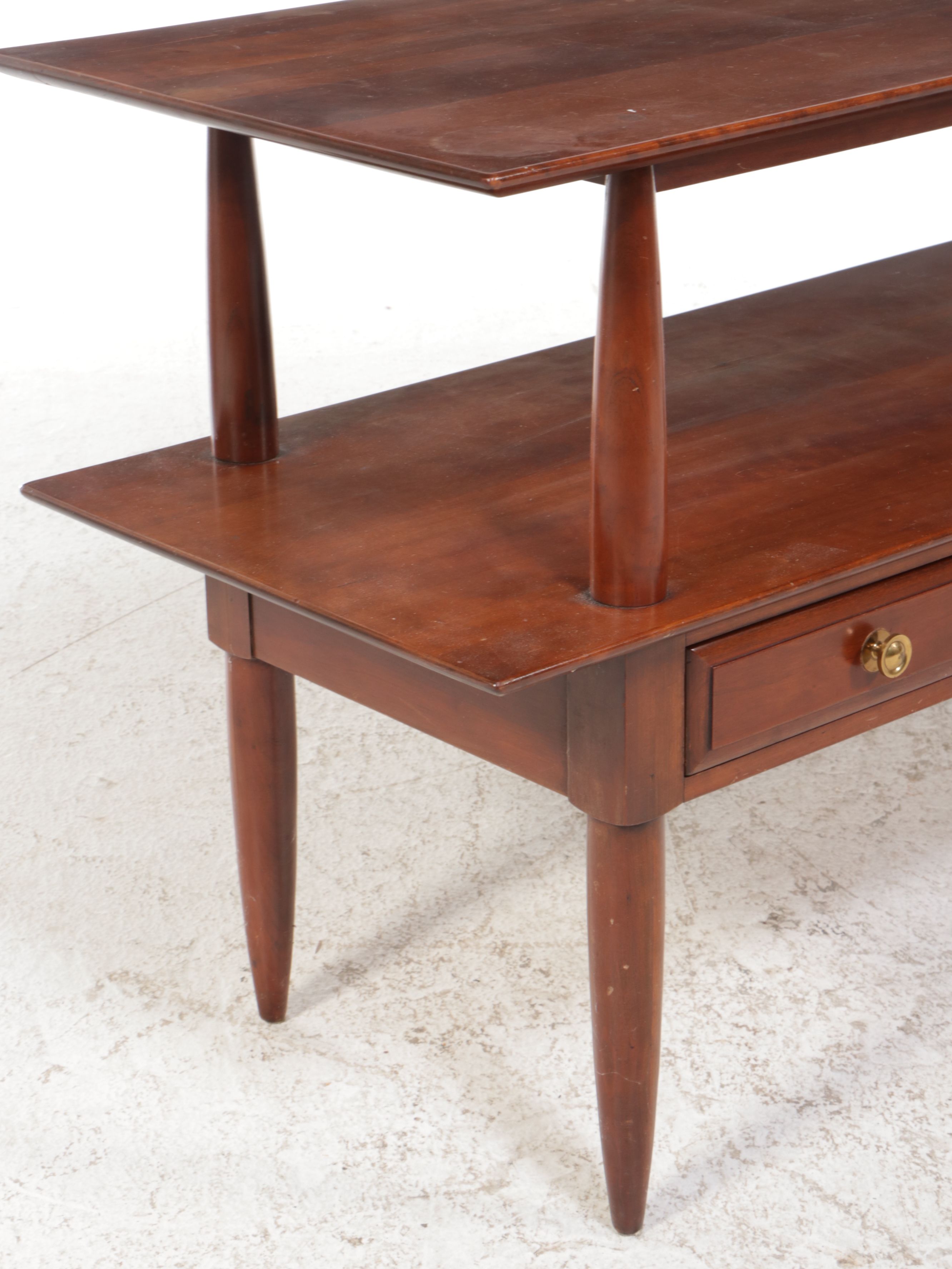Willett Mid Century Modern Transitional Cherry Console Table