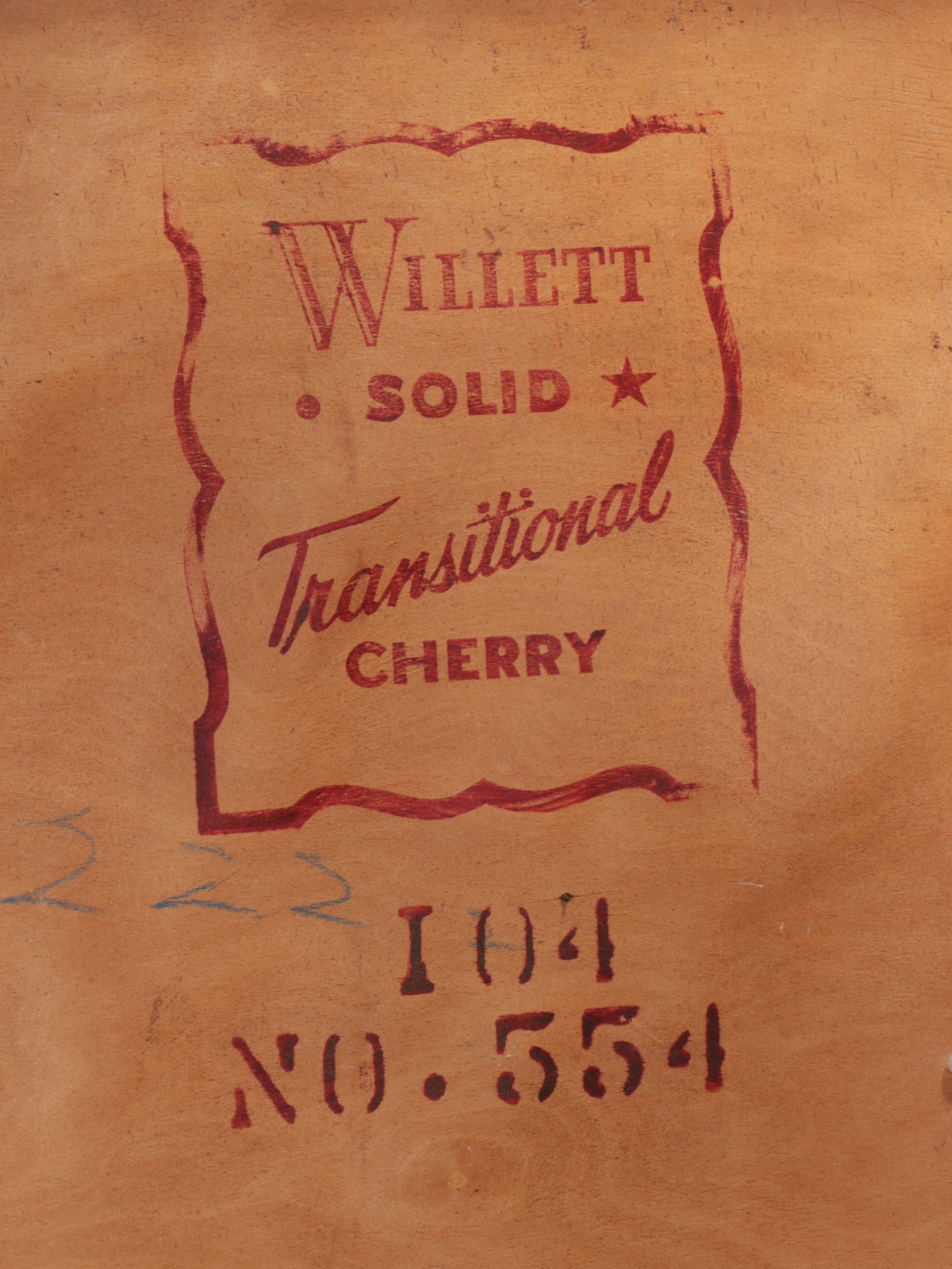 Willett Mid Century Modern Transitional Cherry Console Table