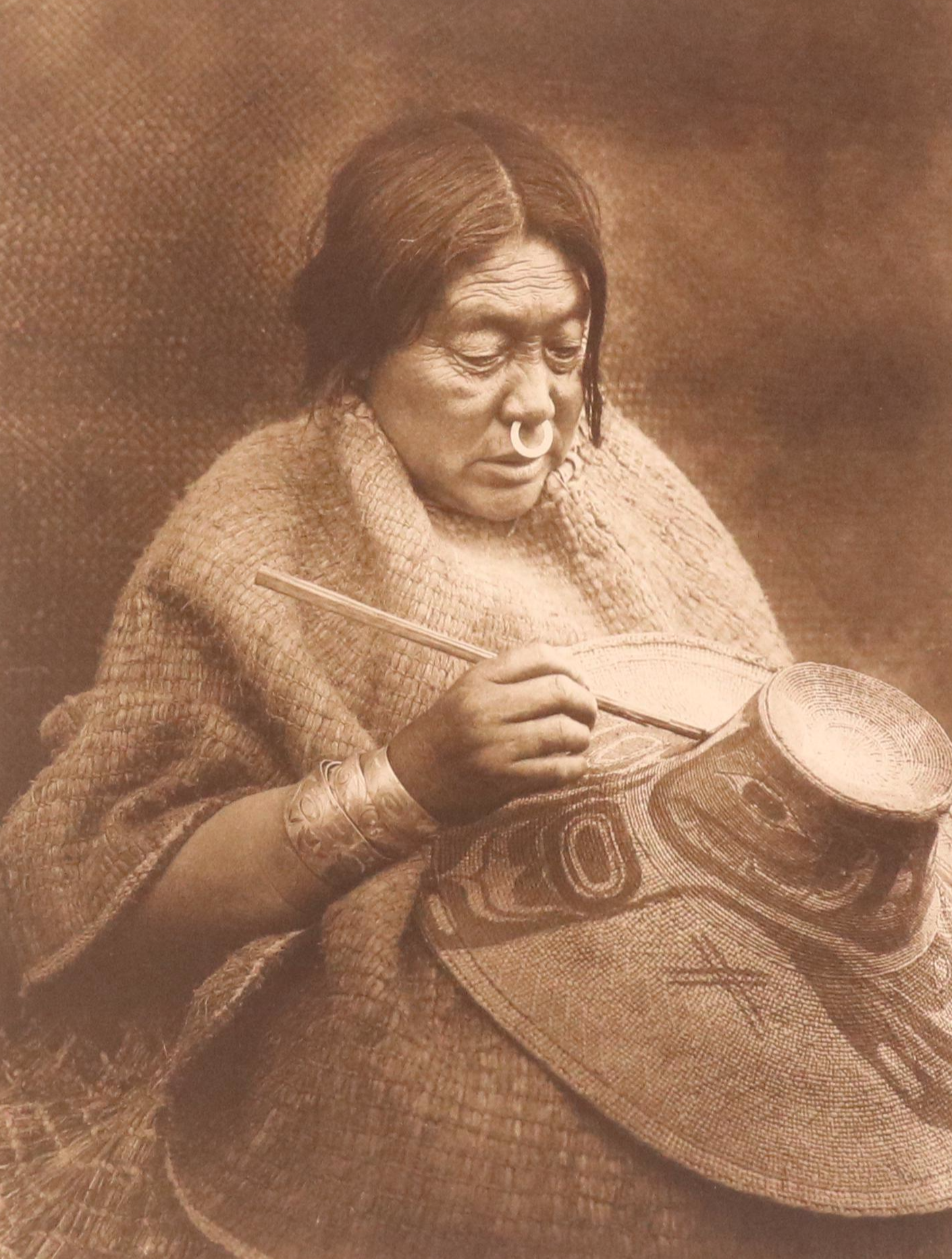 Offset Lithograph After Edward S. Curtis "Painting a Hat - Nakoaktok," 2004