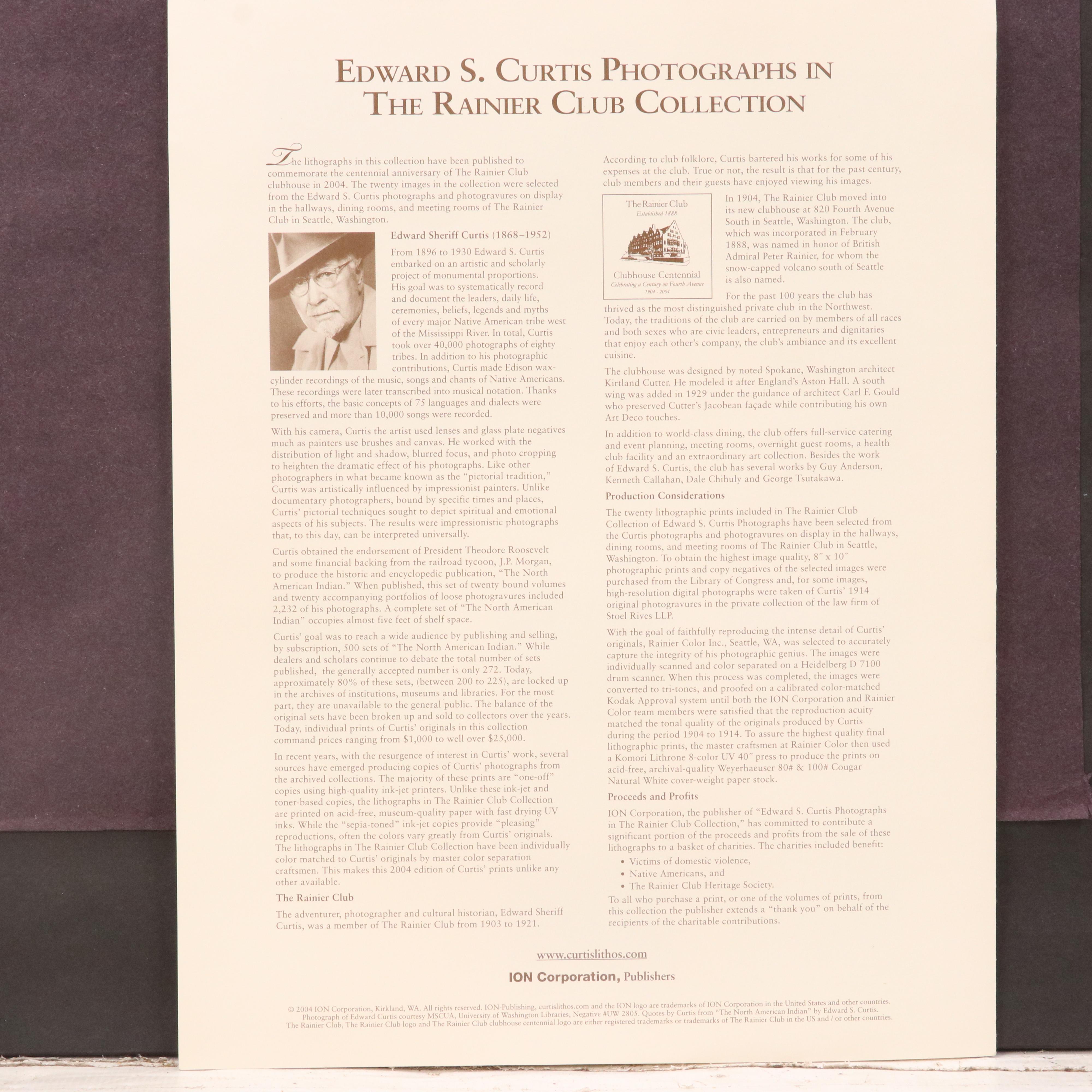 Offset Lithograph After Edward S. Curtis "Painting a Hat - Nakoaktok," 2004