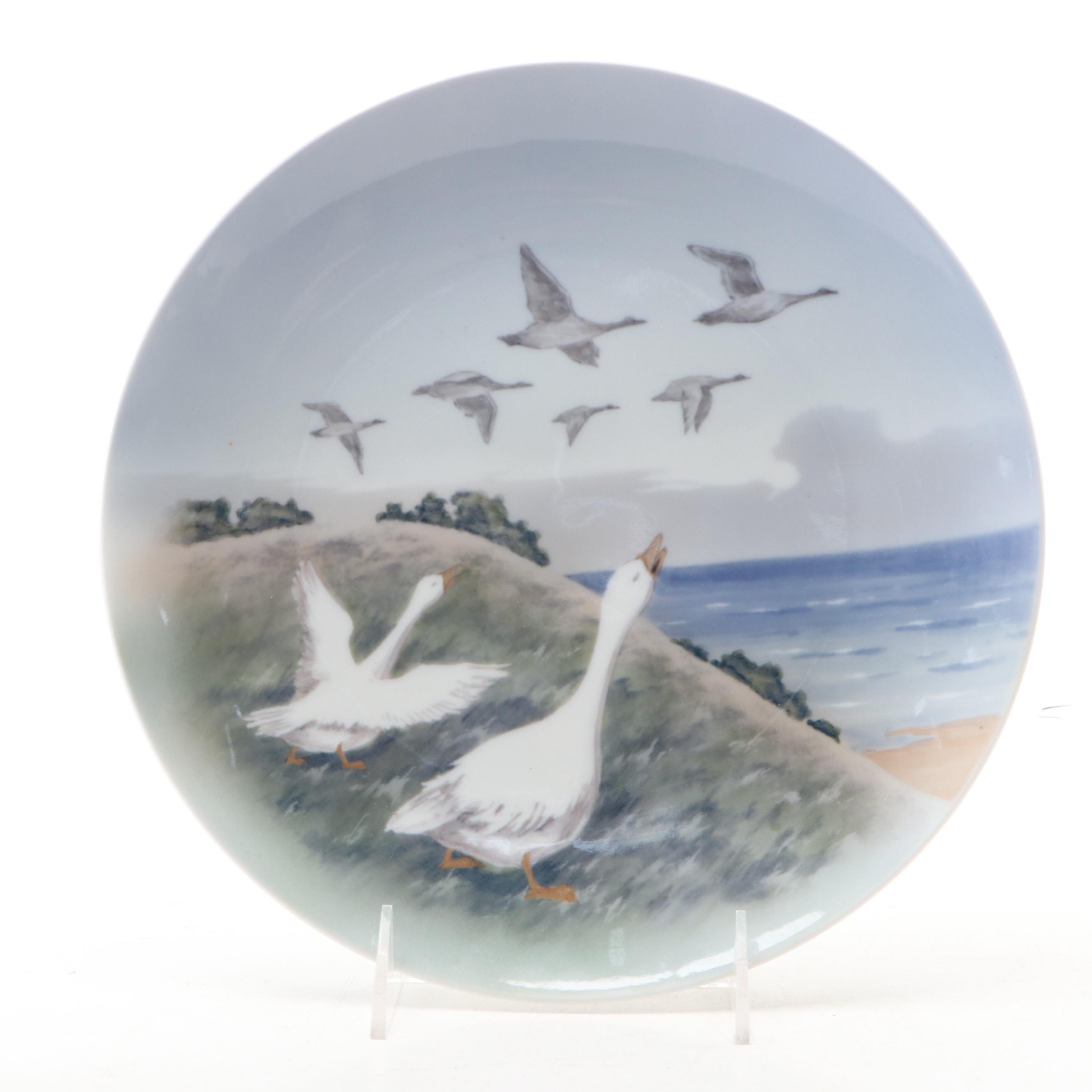 Danish Bing & Grøndahl Porcelain Figurines with Royal Copenhagen Ceramic Plate