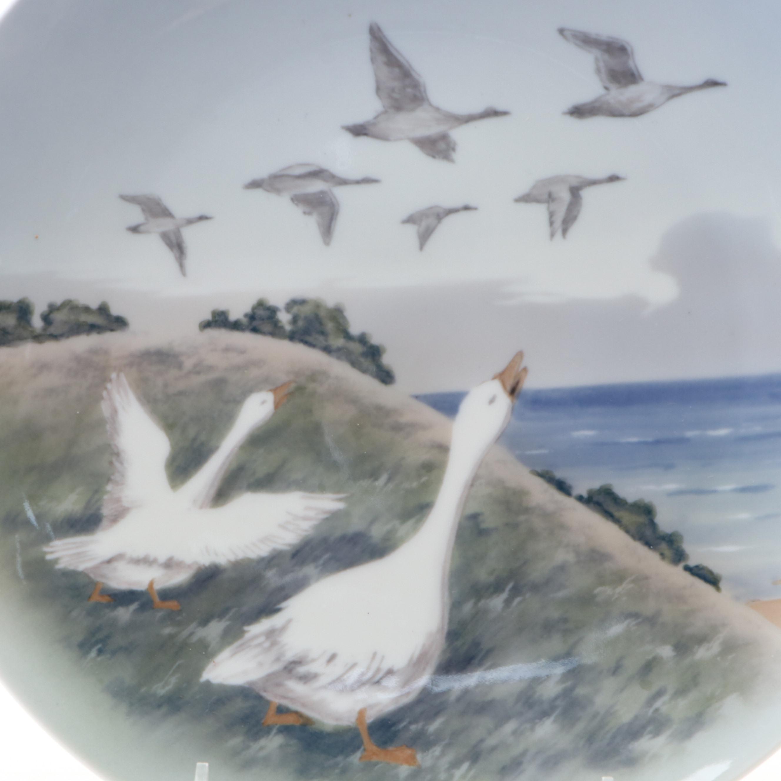 Danish Bing & Grøndahl Porcelain Figurines with Royal Copenhagen Ceramic Plate