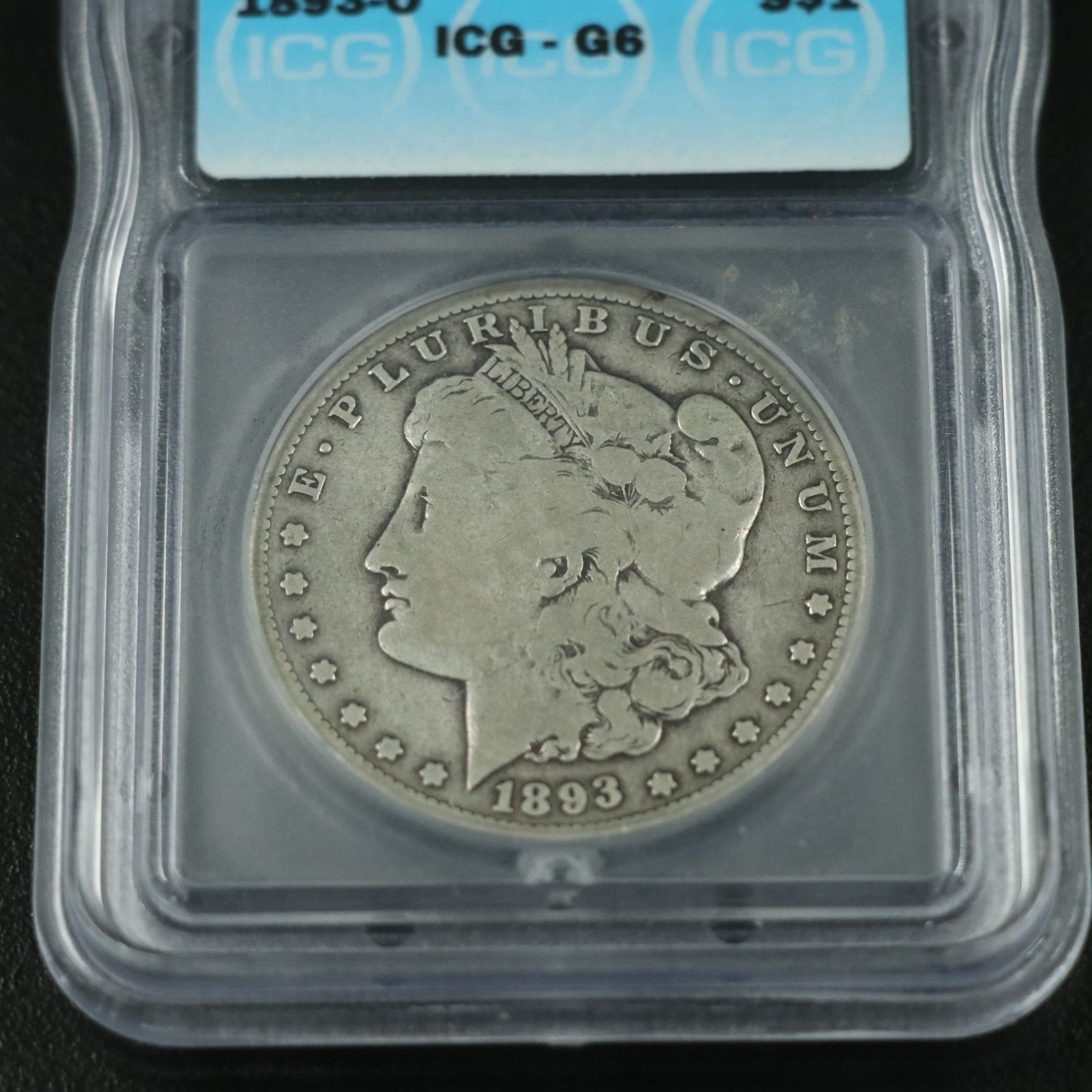 ICG Graded G6 Low Mintage 1893-O Morgan Silver Dollar
