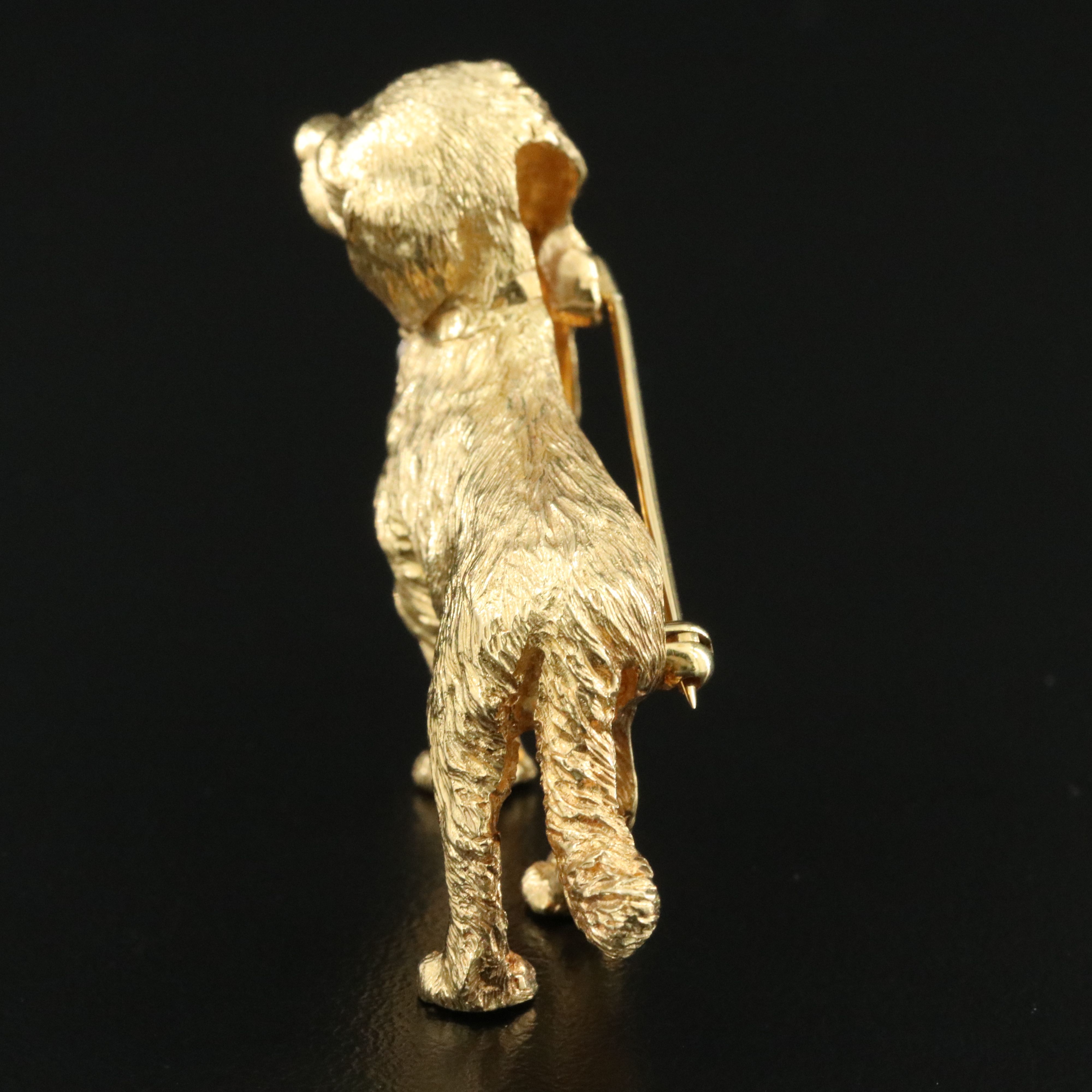 Tiffany & Co.18K Retriever Figural Brooch with Diamond and Sapphire Accents