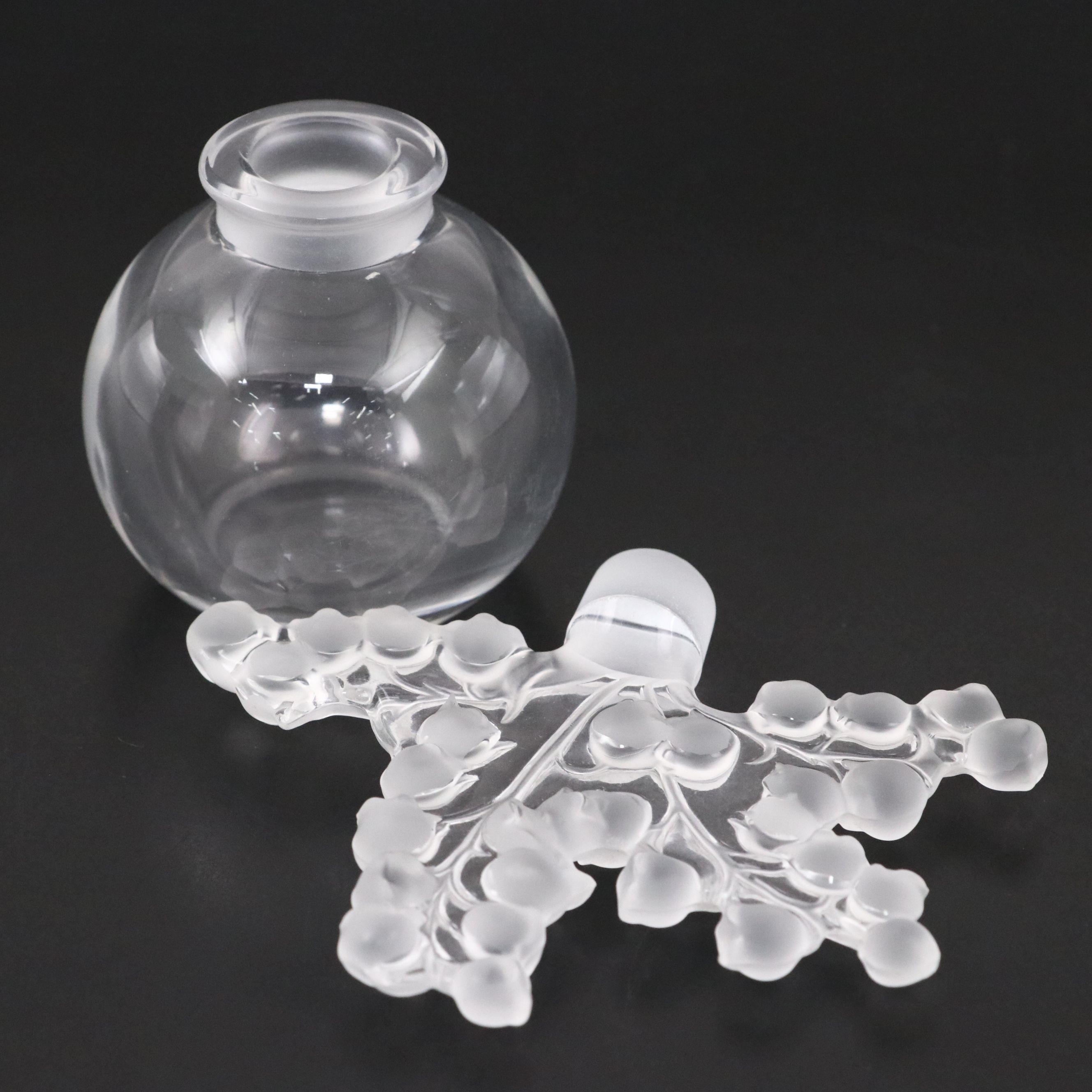 Lalique "Clairefontaine" Frosted and Clear Crystal Perfume Bottle