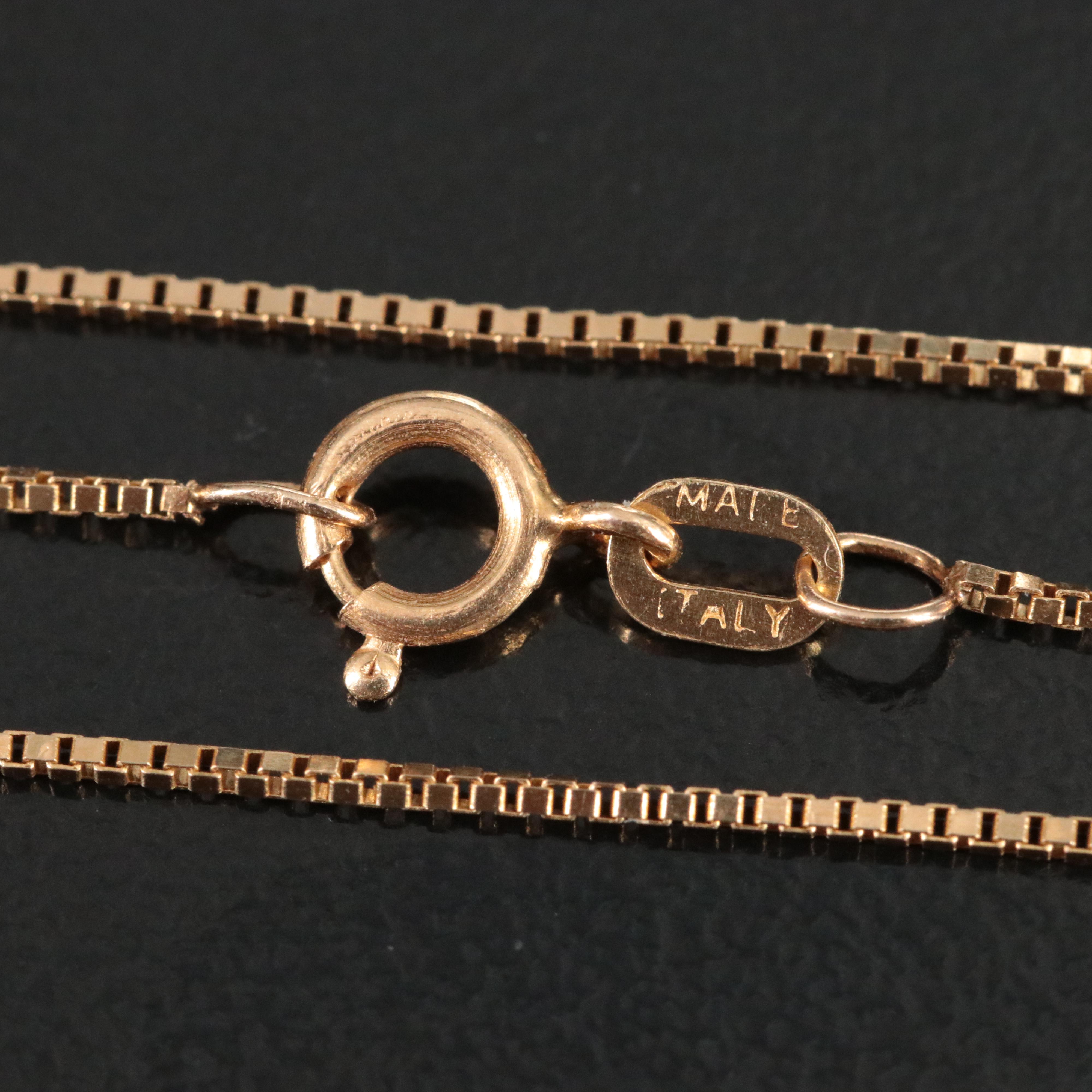 Italian 14K Box Chain Necklace