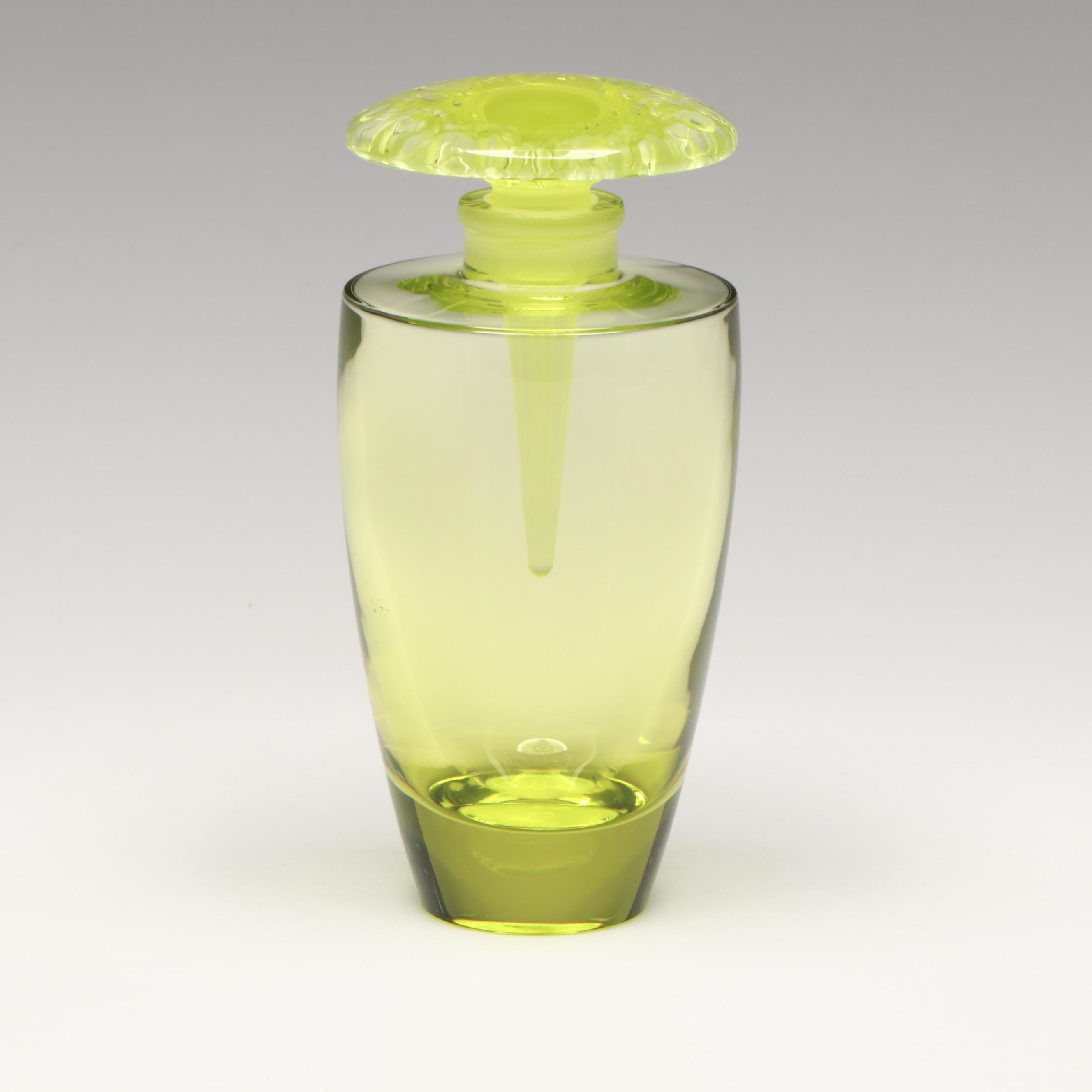 Lalique "Bucolique" Amber Crystal Perfume Bottle