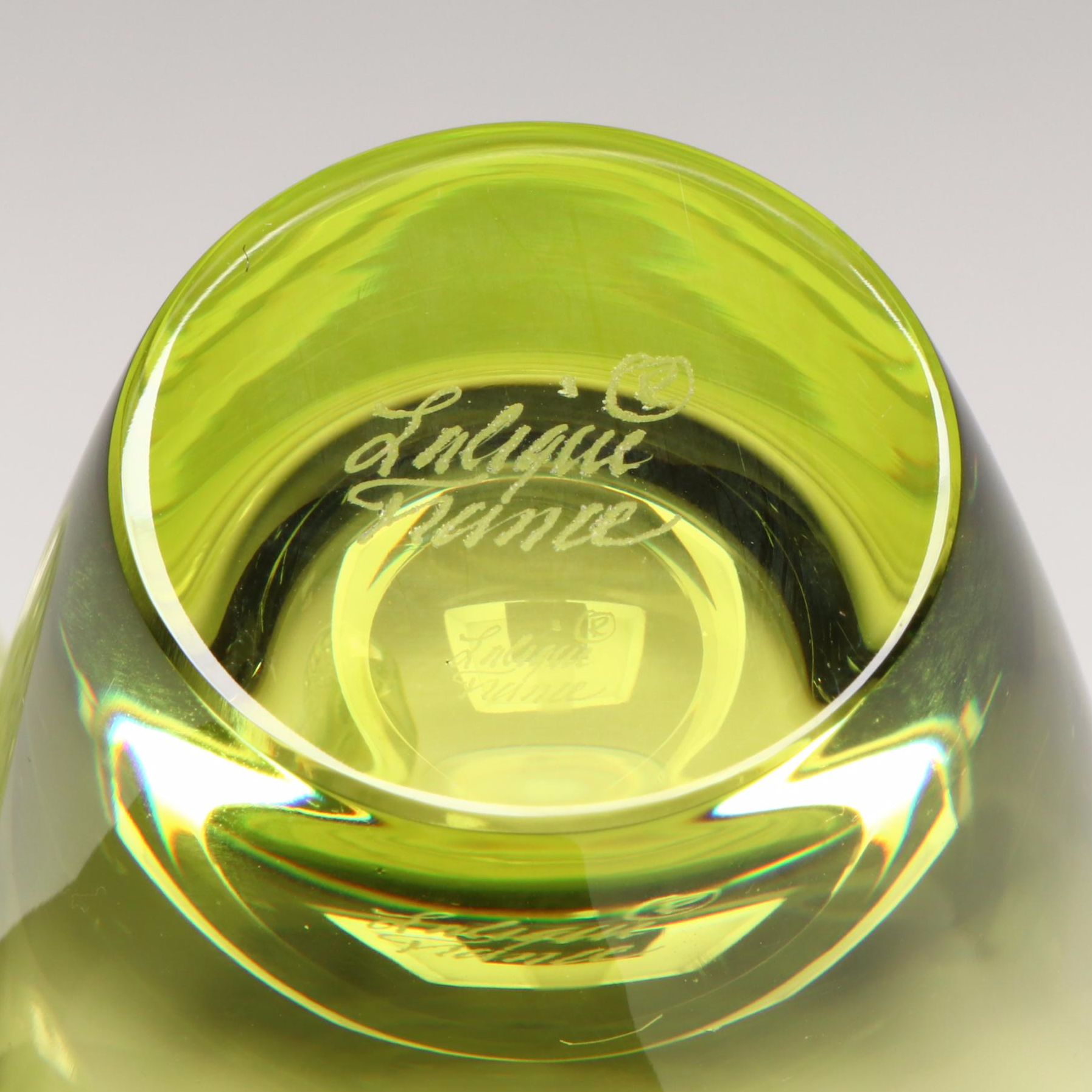 Lalique "Bucolique" Amber Crystal Perfume Bottle