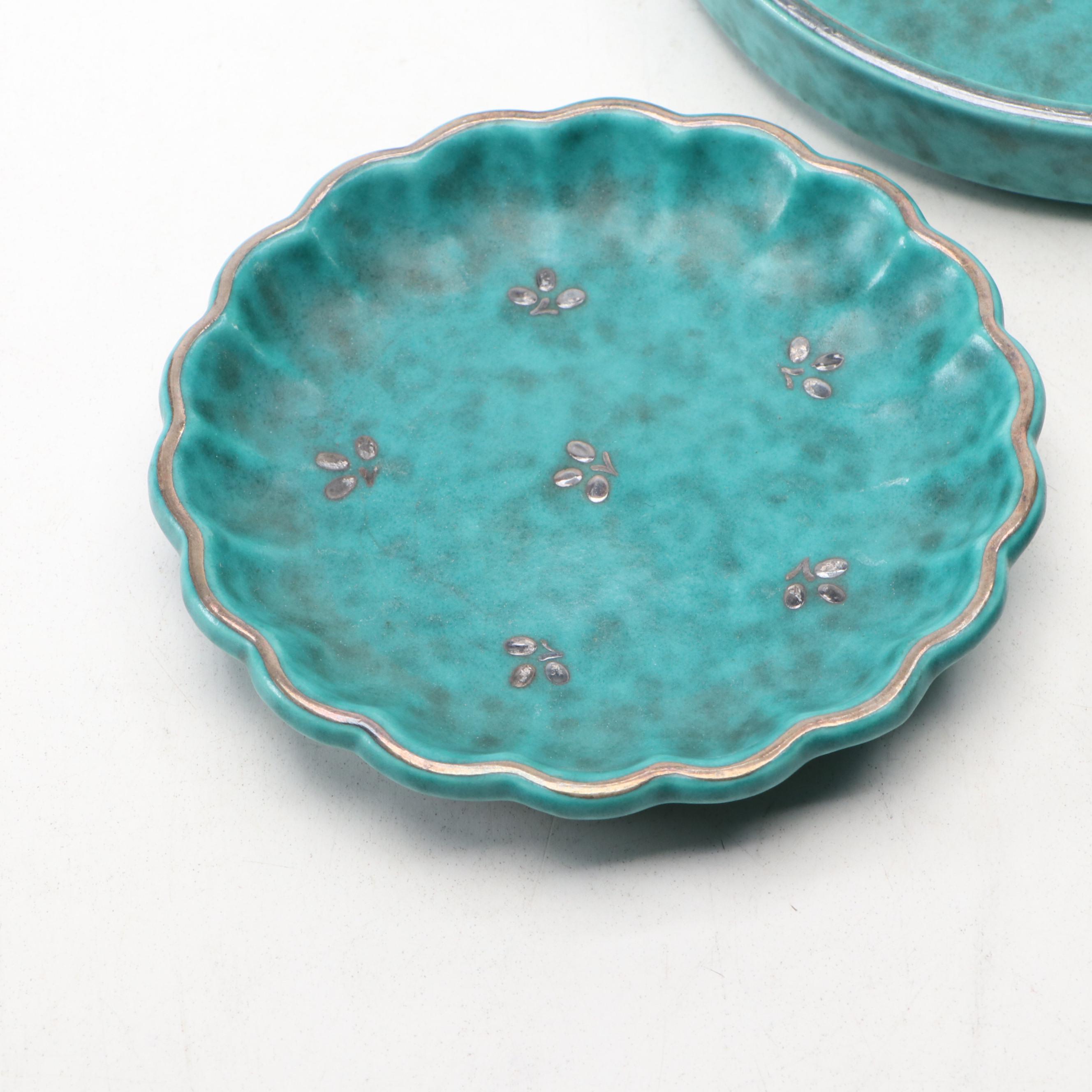 Tiffany & Co. Porcelain Box with Gustavsberg and Zenith Gouda Pottery Dishes