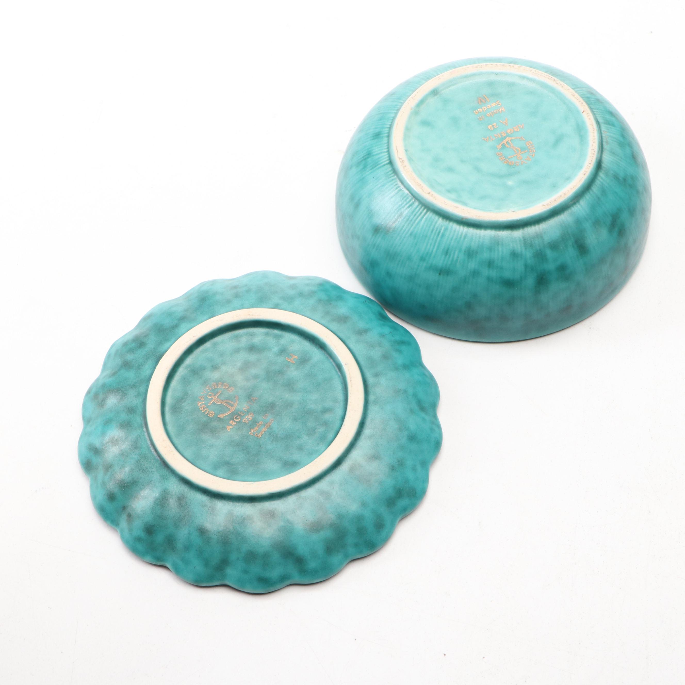 Tiffany & Co. Porcelain Box with Gustavsberg and Zenith Gouda Pottery Dishes