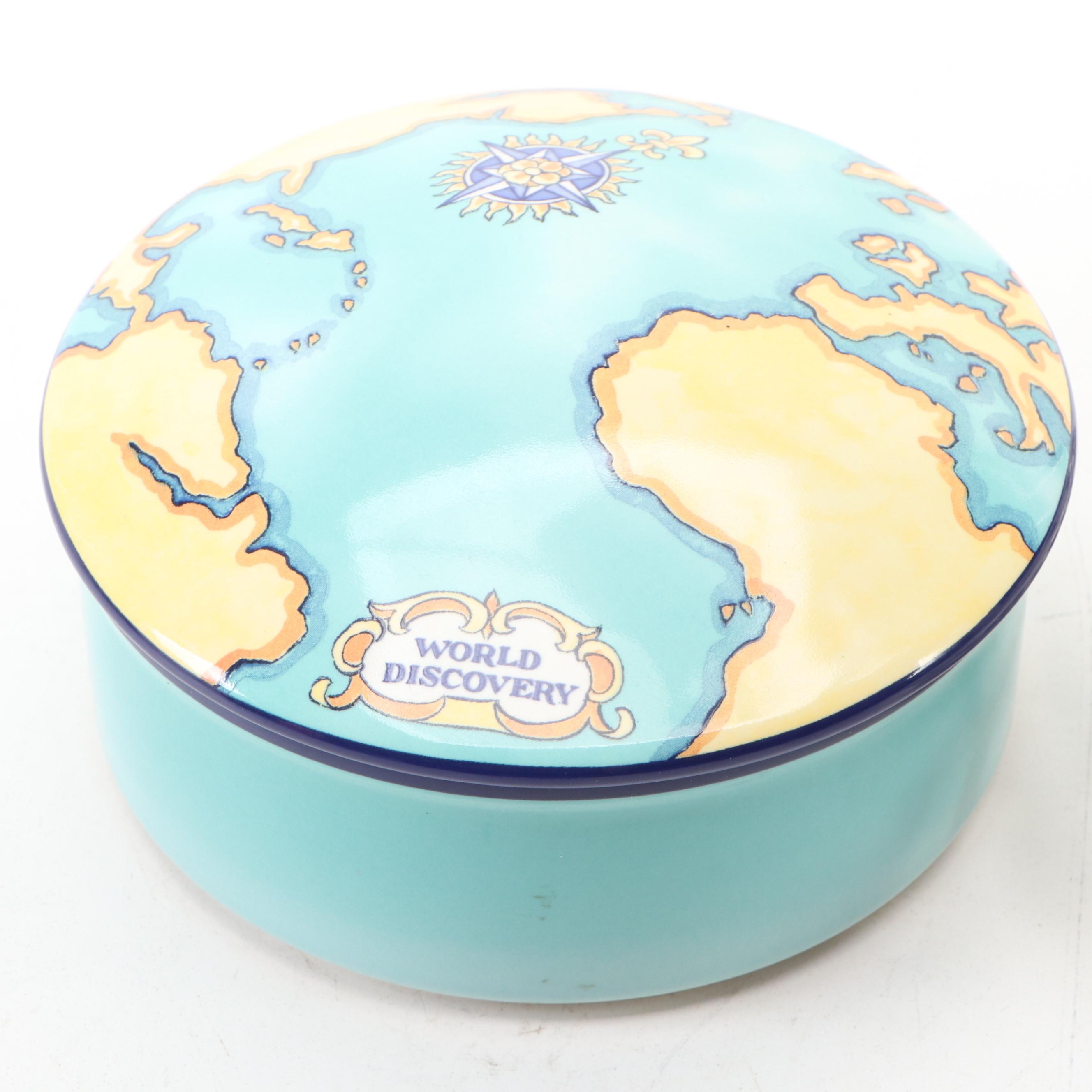 Tiffany & Co. Porcelain Box with Gustavsberg and Zenith Gouda Pottery Dishes