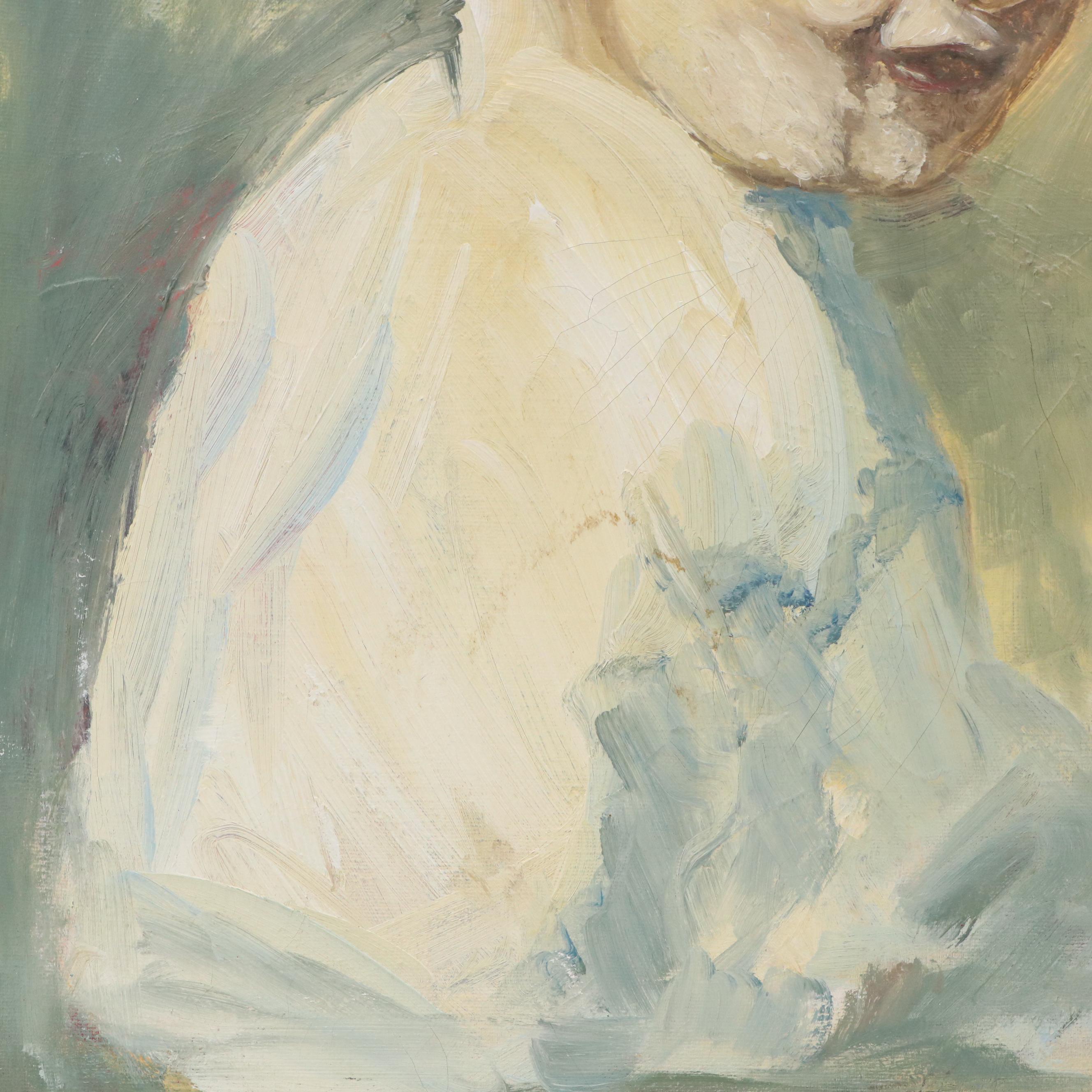 Alla Prima Portrait Oil Painting of Young Child, Late 20th Century