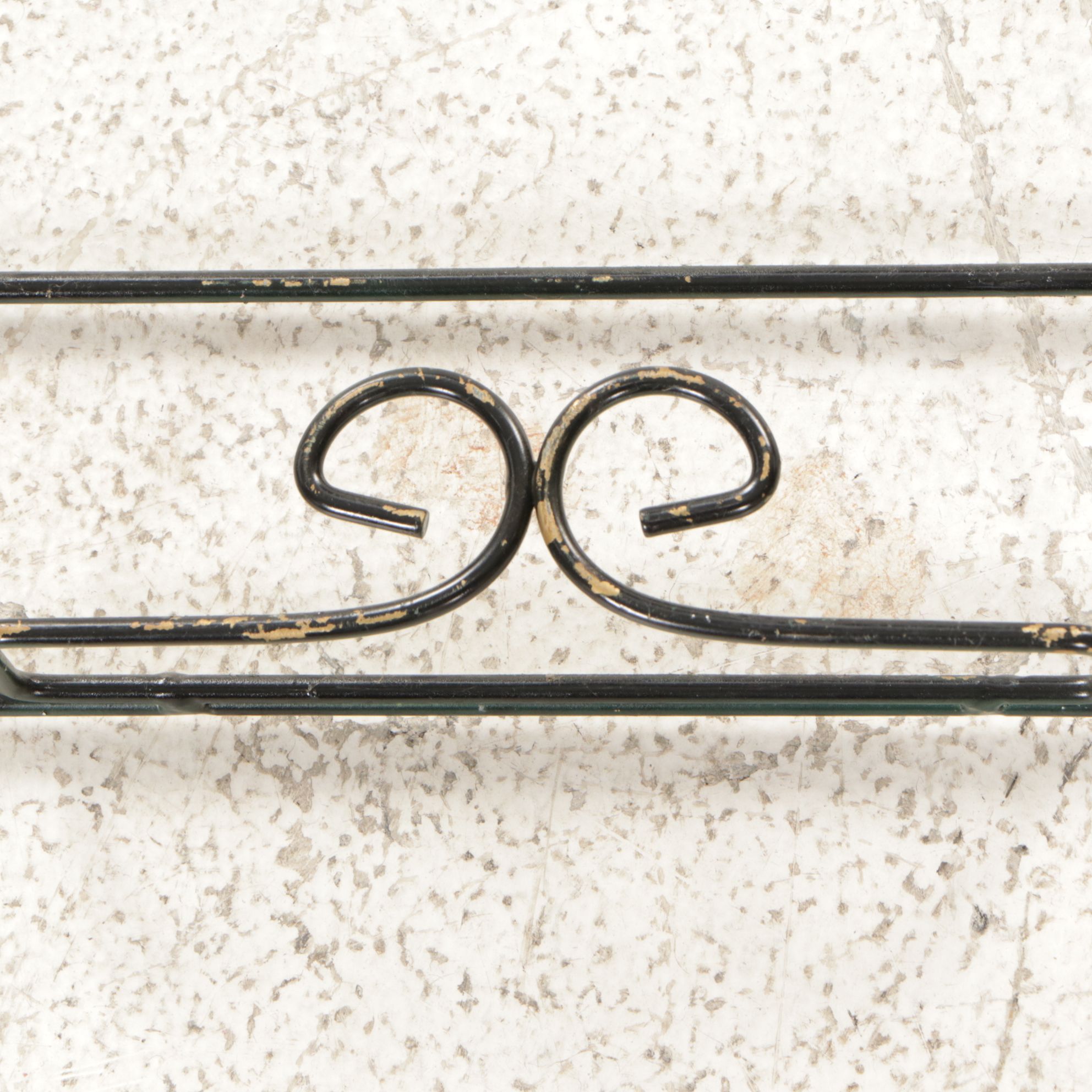 Three Wrought Iron Wall Hanging Plate Display Racks