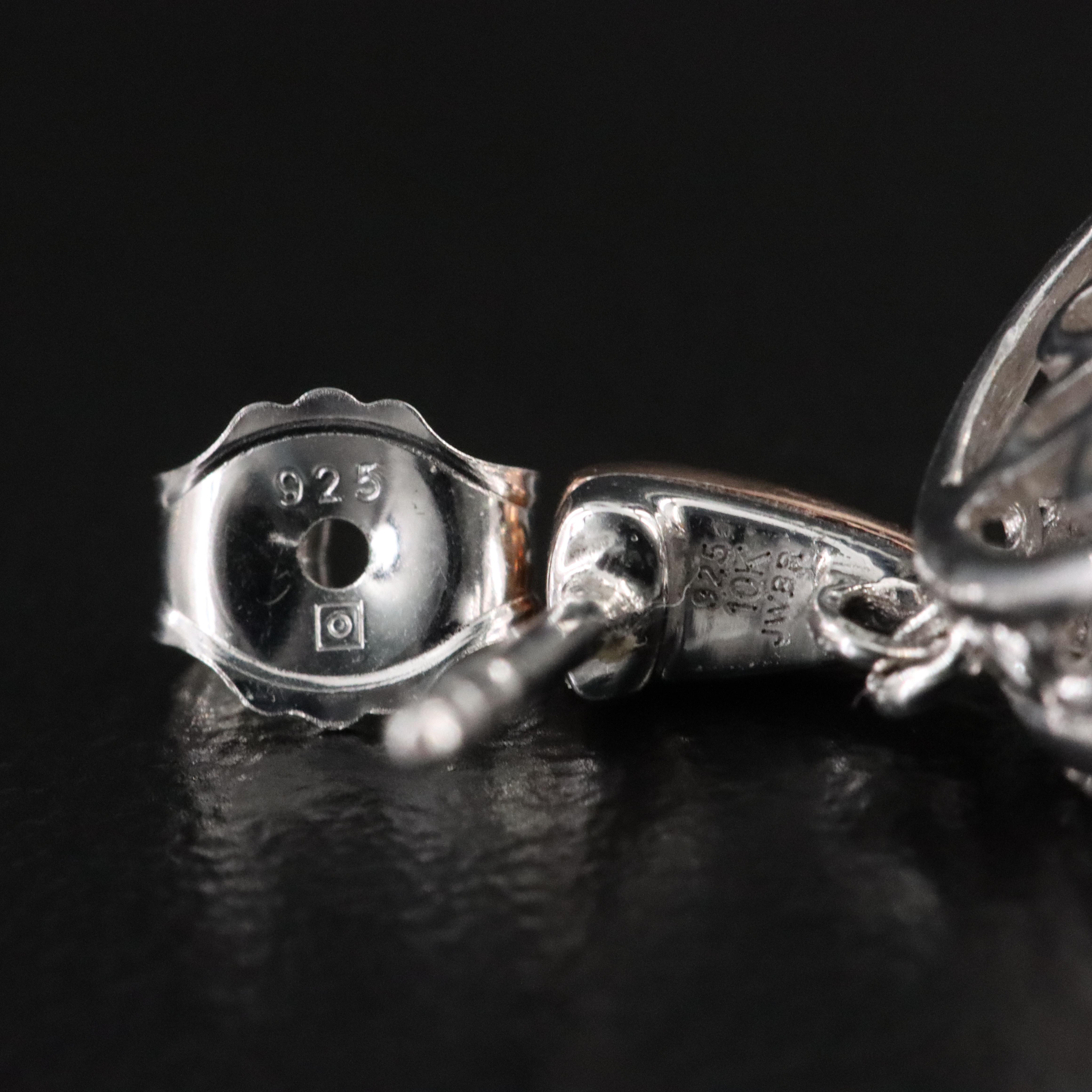 Sterling White Topaz Earrings with 10K Rose Gold Accents