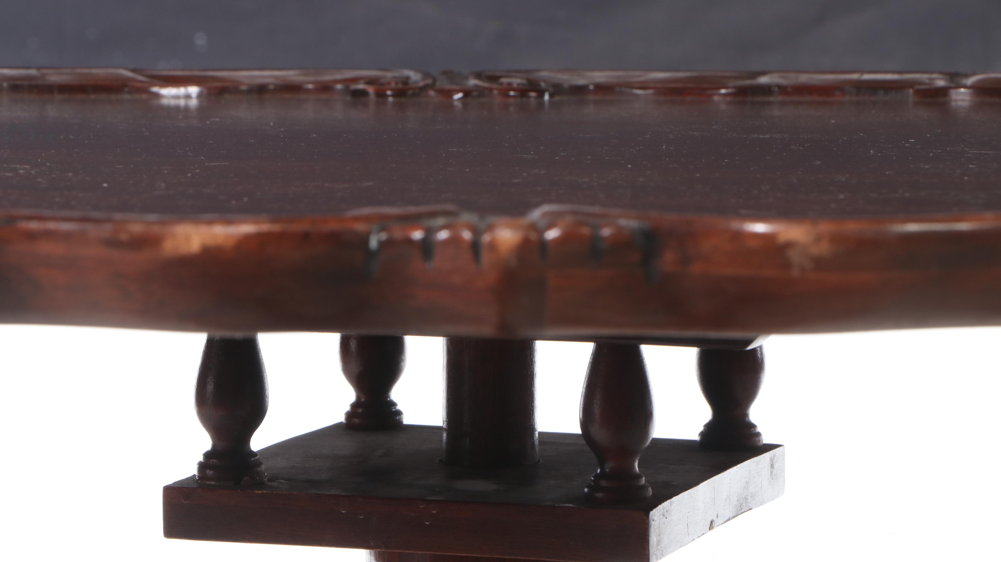 Chippendale Style Mahogany Piecrust Pedestal Table, 20th Century