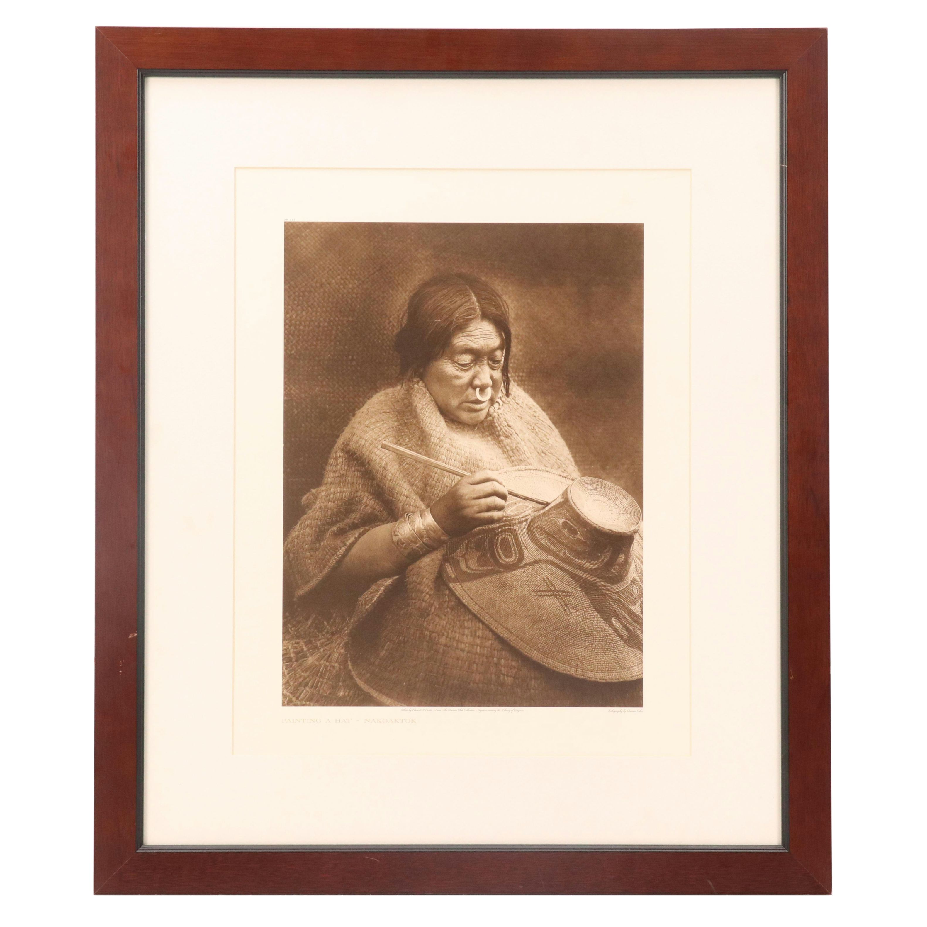 Offset Lithograph After Edward S. Curtis "Painting a Hat - Nakoaktok," 2004